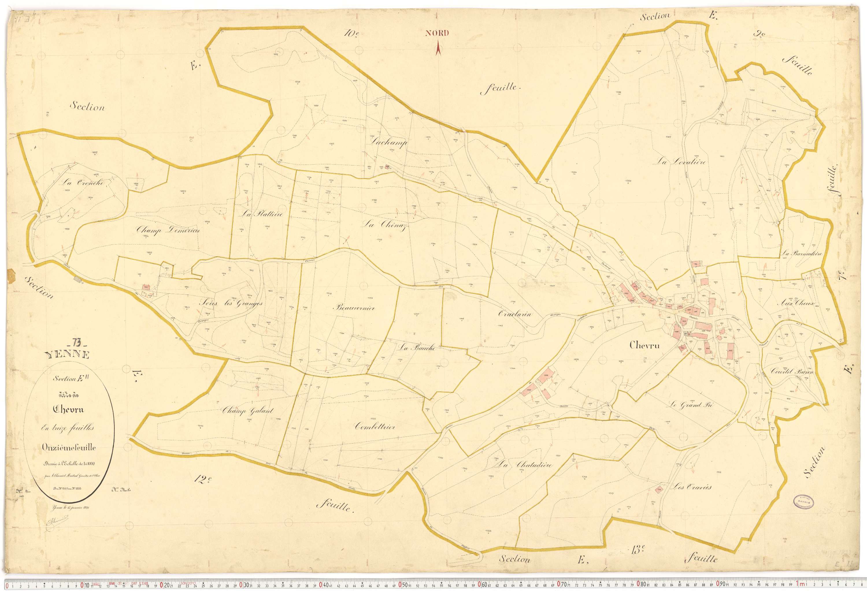 Yenne - Cadastre français (1922).