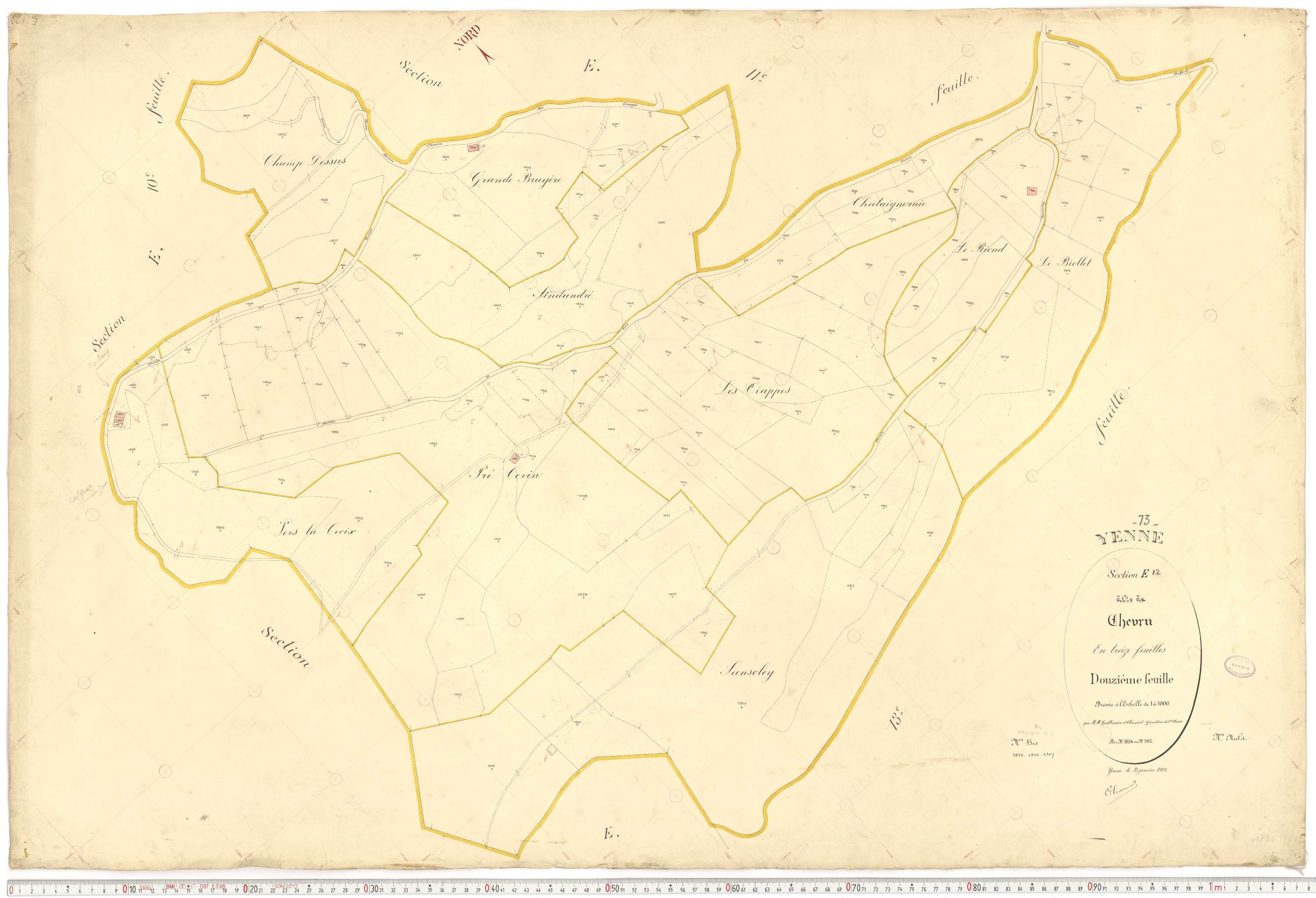 Yenne - Cadastre français (1922).