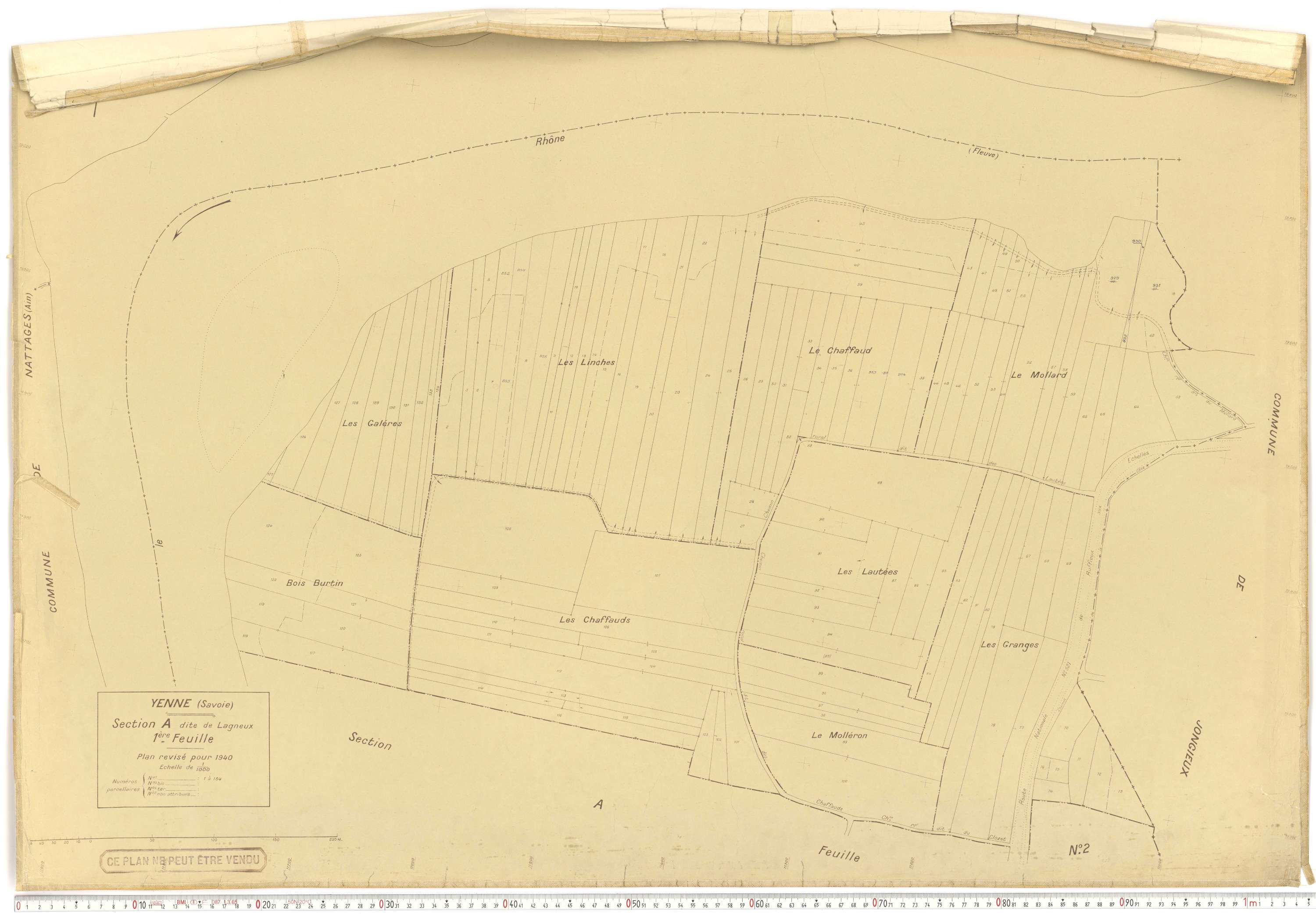 Yenne - Cadastre rénové (1940).