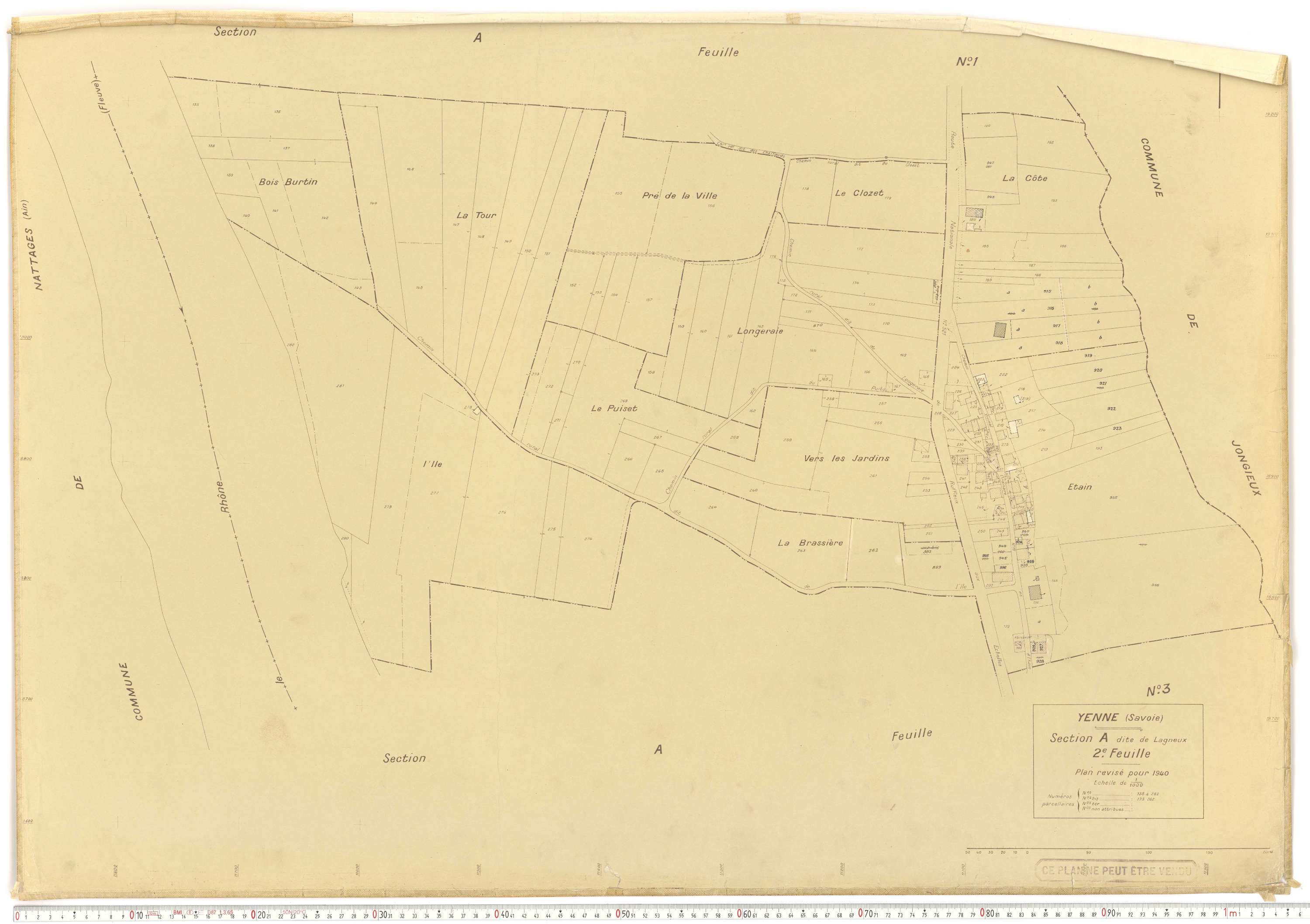 Yenne - Cadastre rénové (1940).