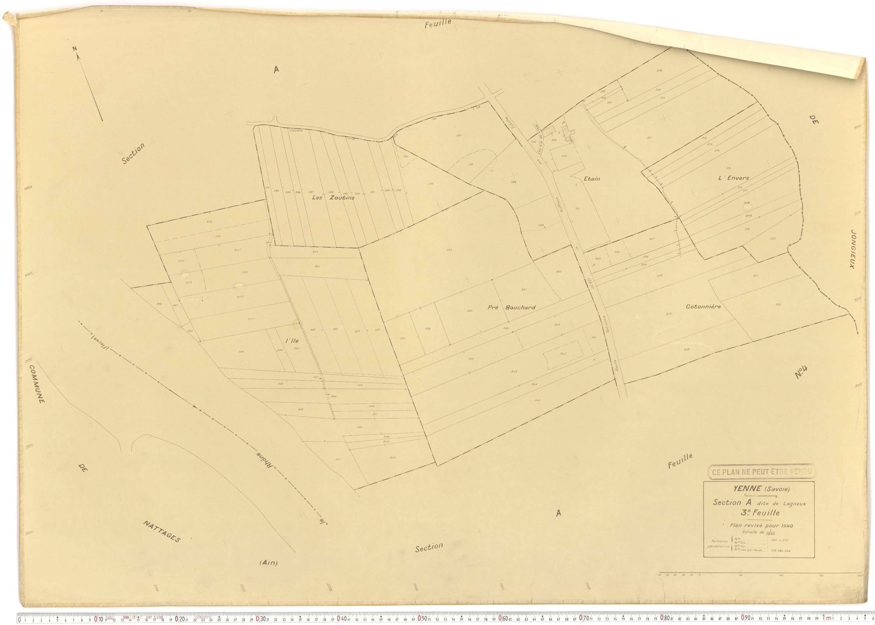 Yenne - Cadastre rénové (1940).