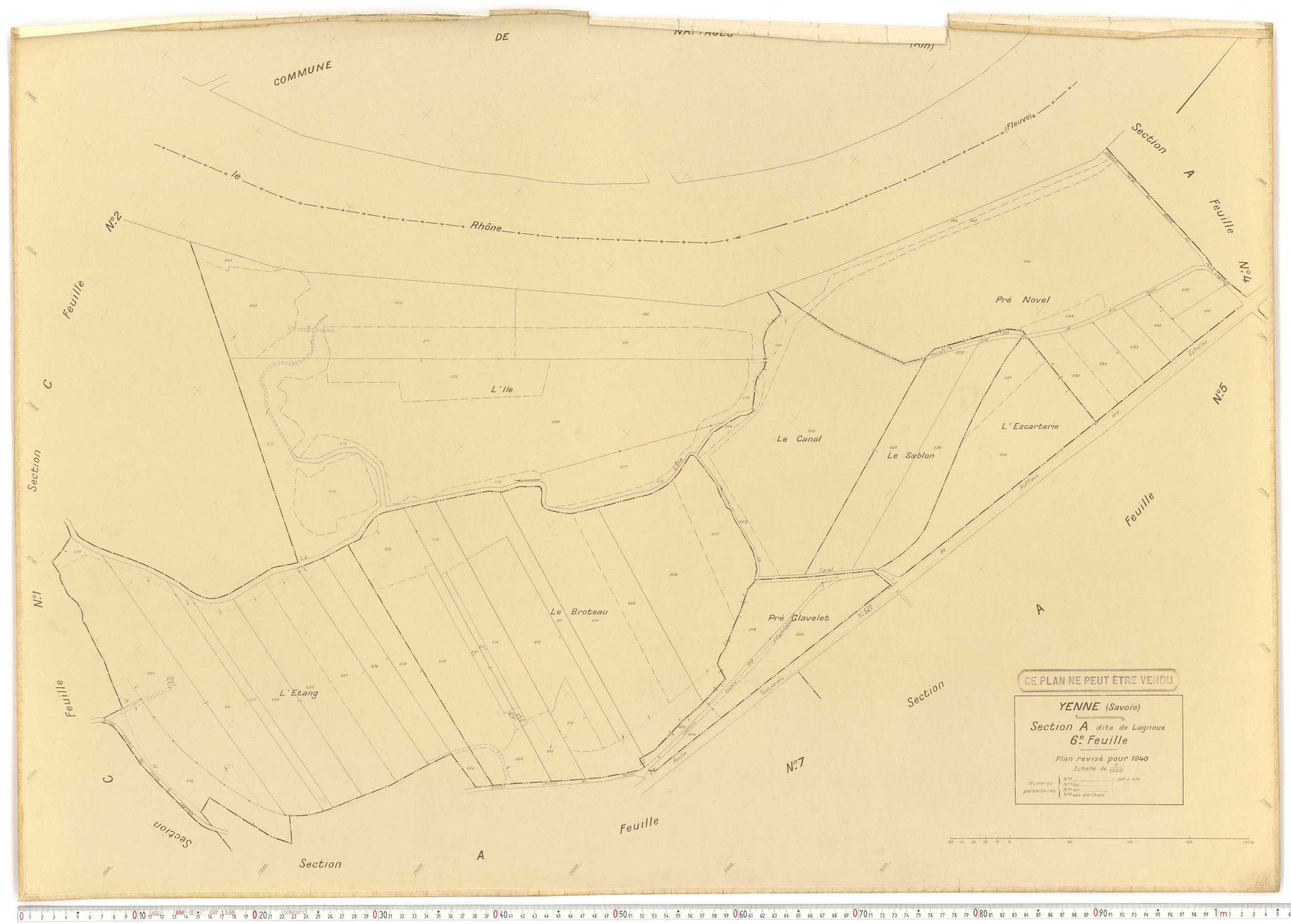 Yenne - Cadastre rénové (1940).