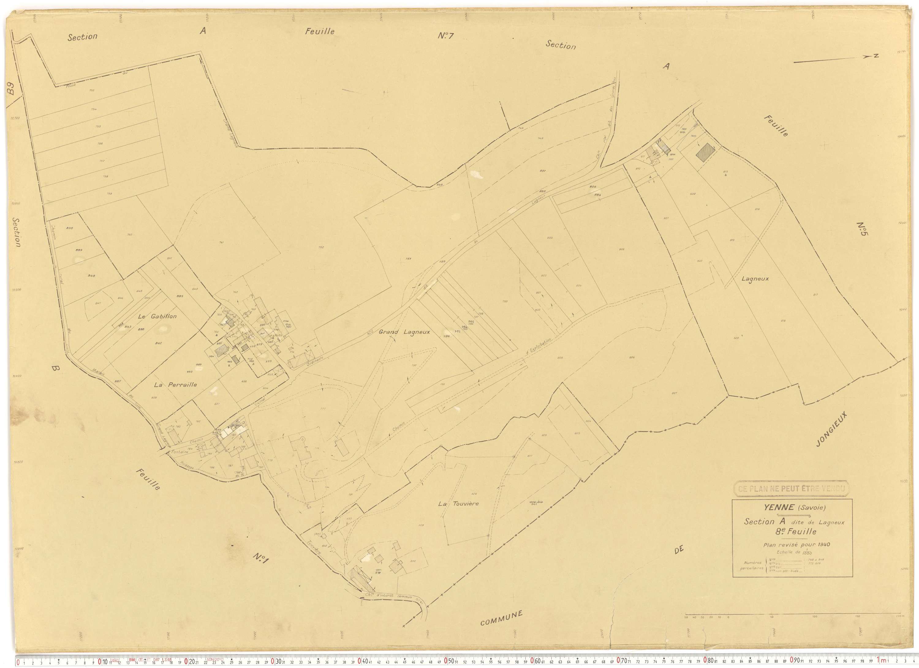 Yenne - Cadastre rénové (1940).