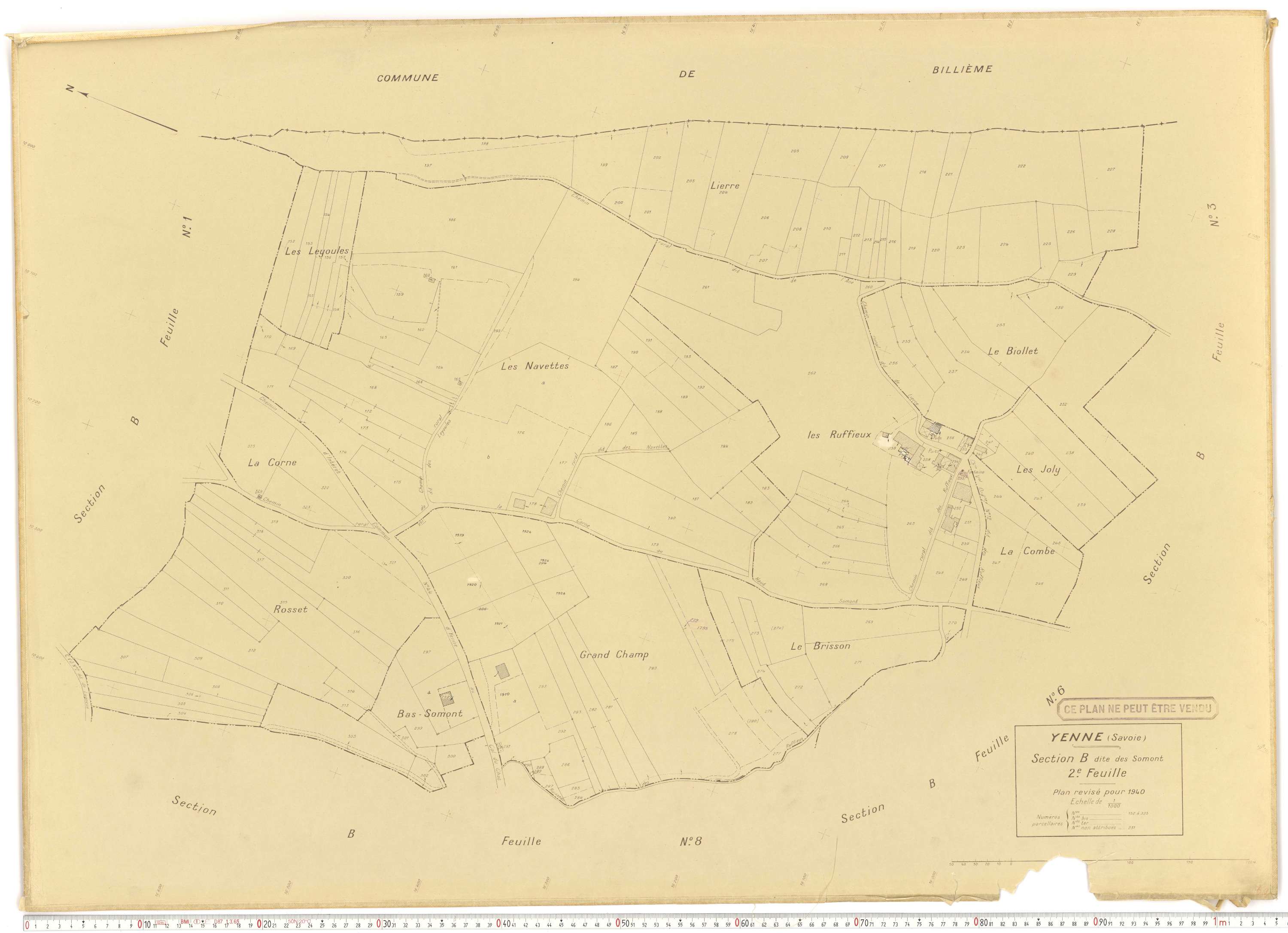 Yenne - Cadastre rénové (1940).