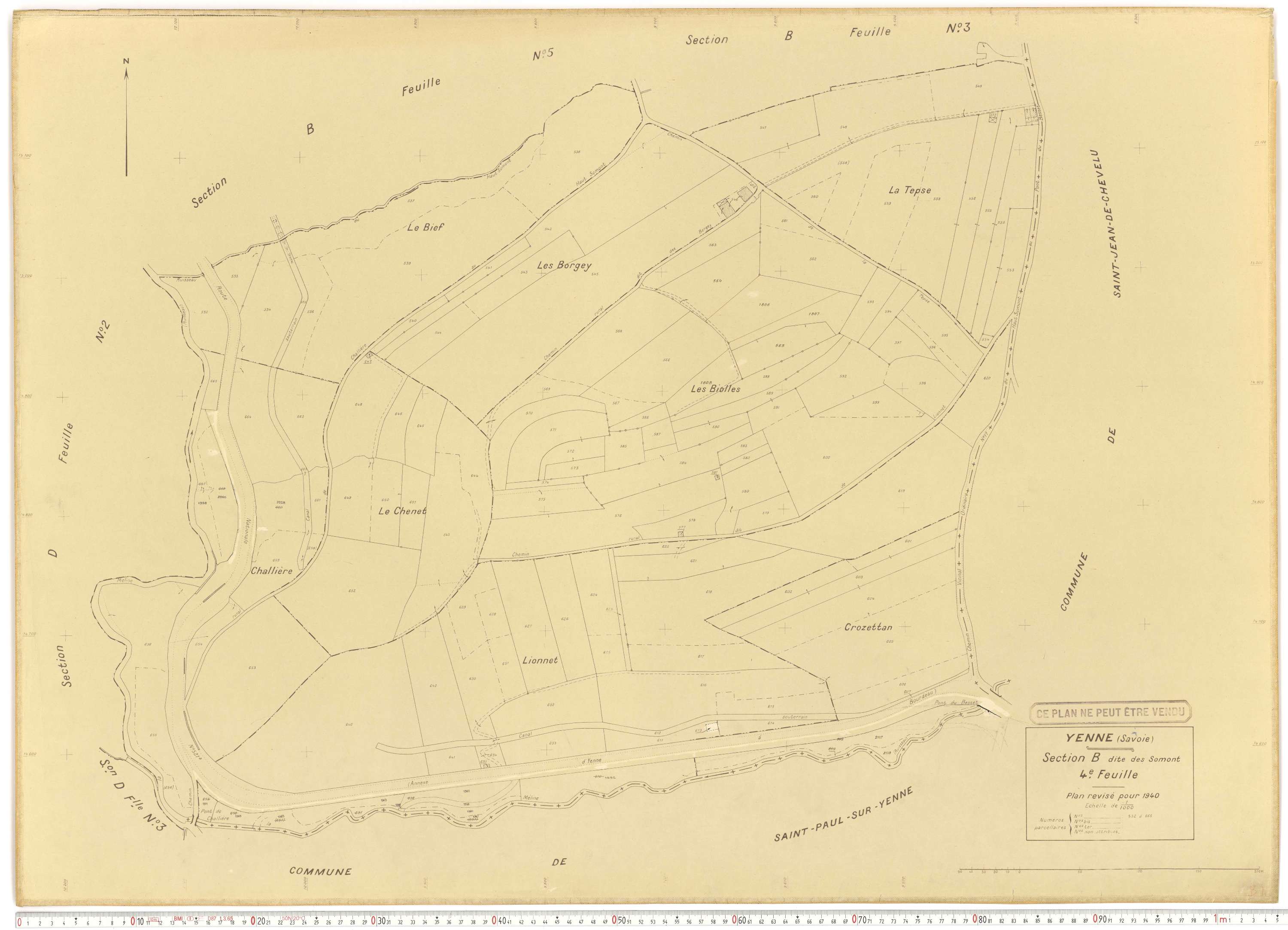 Yenne - Cadastre rénové (1940).