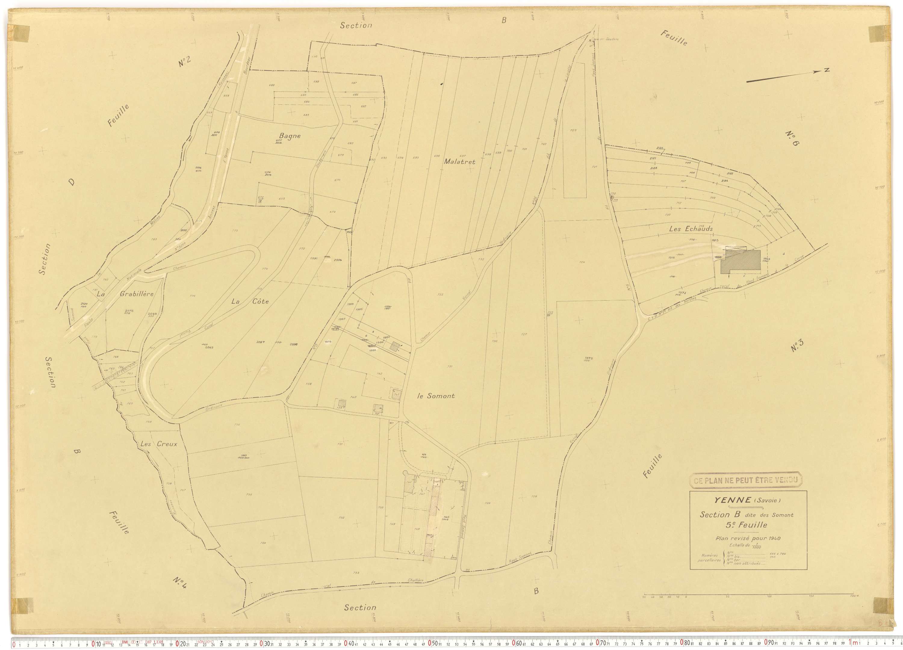 Yenne - Cadastre rénové (1940).