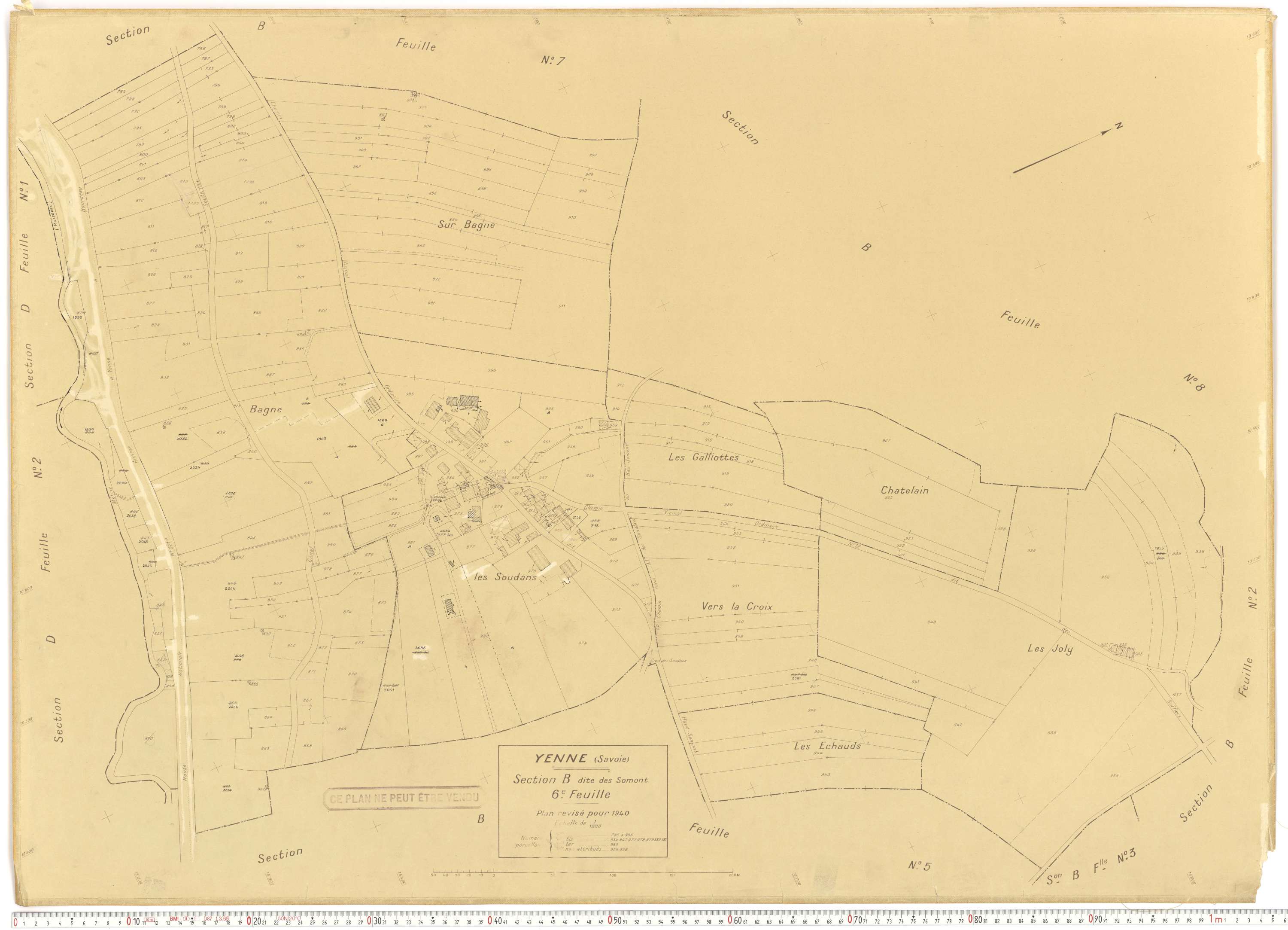 Yenne - Cadastre rénové (1940).