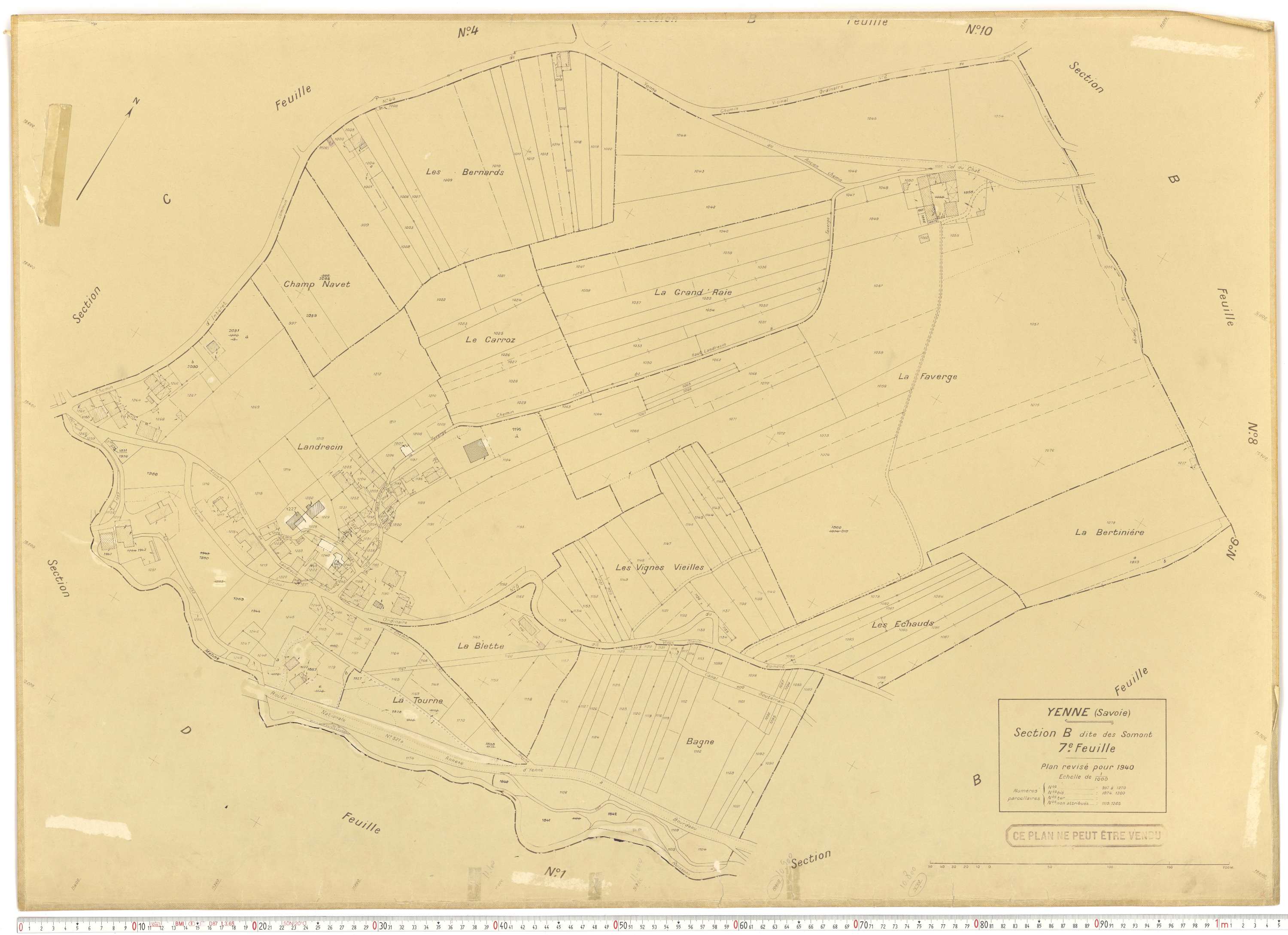 Yenne - Cadastre rénové (1940).