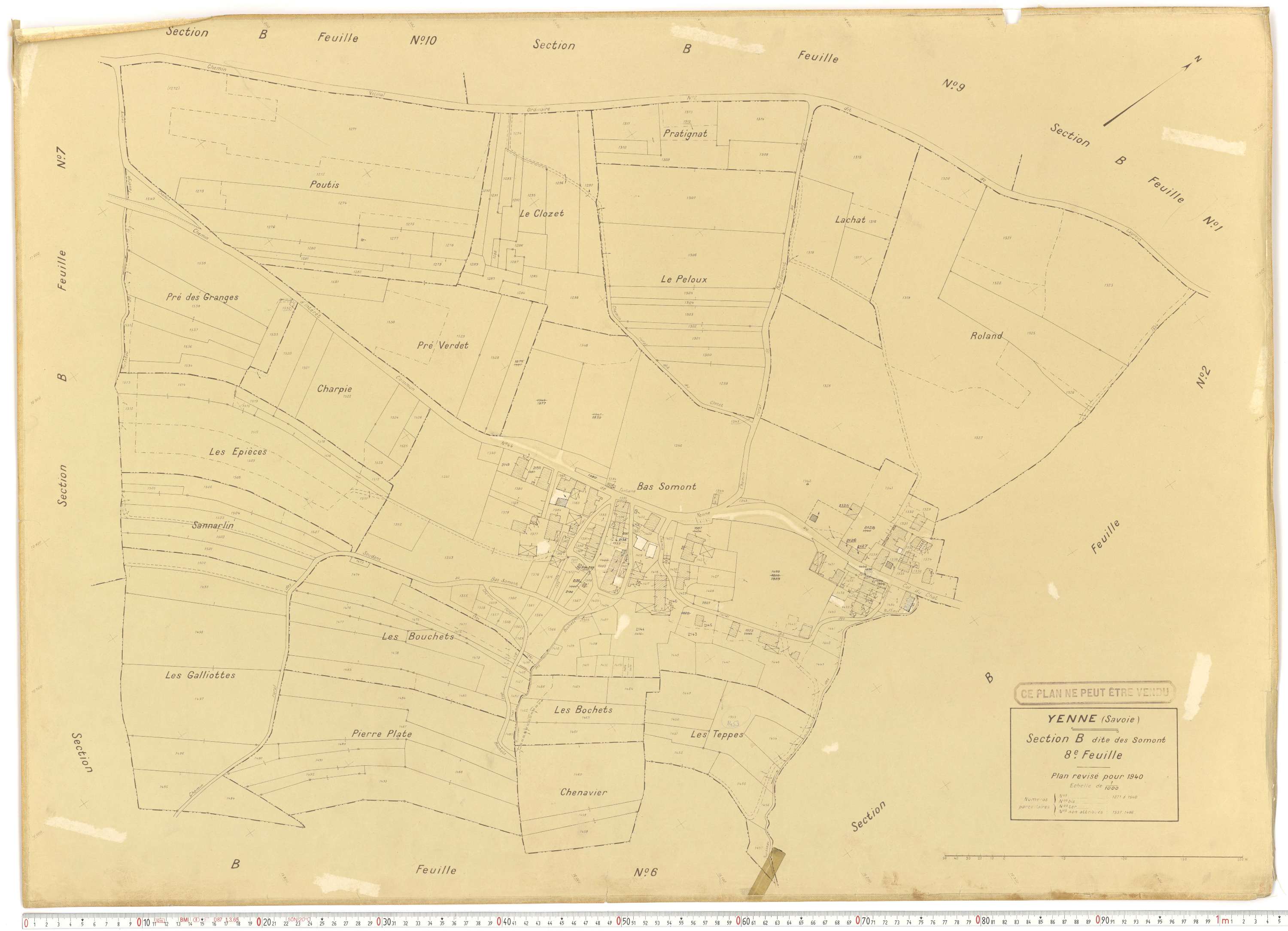 Yenne - Cadastre rénové (1940).