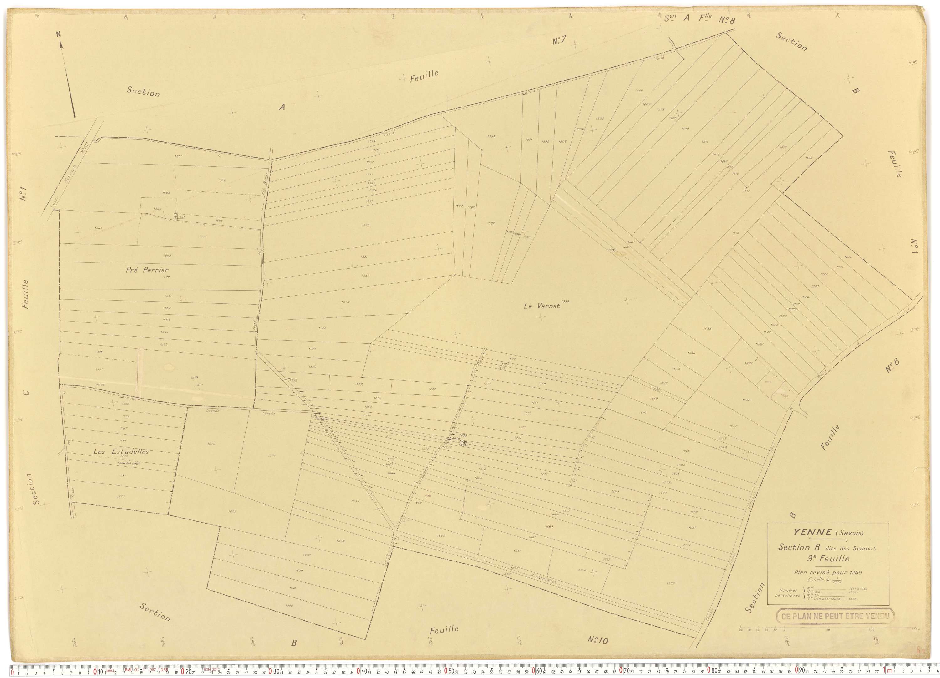 Yenne - Cadastre rénové (1940).