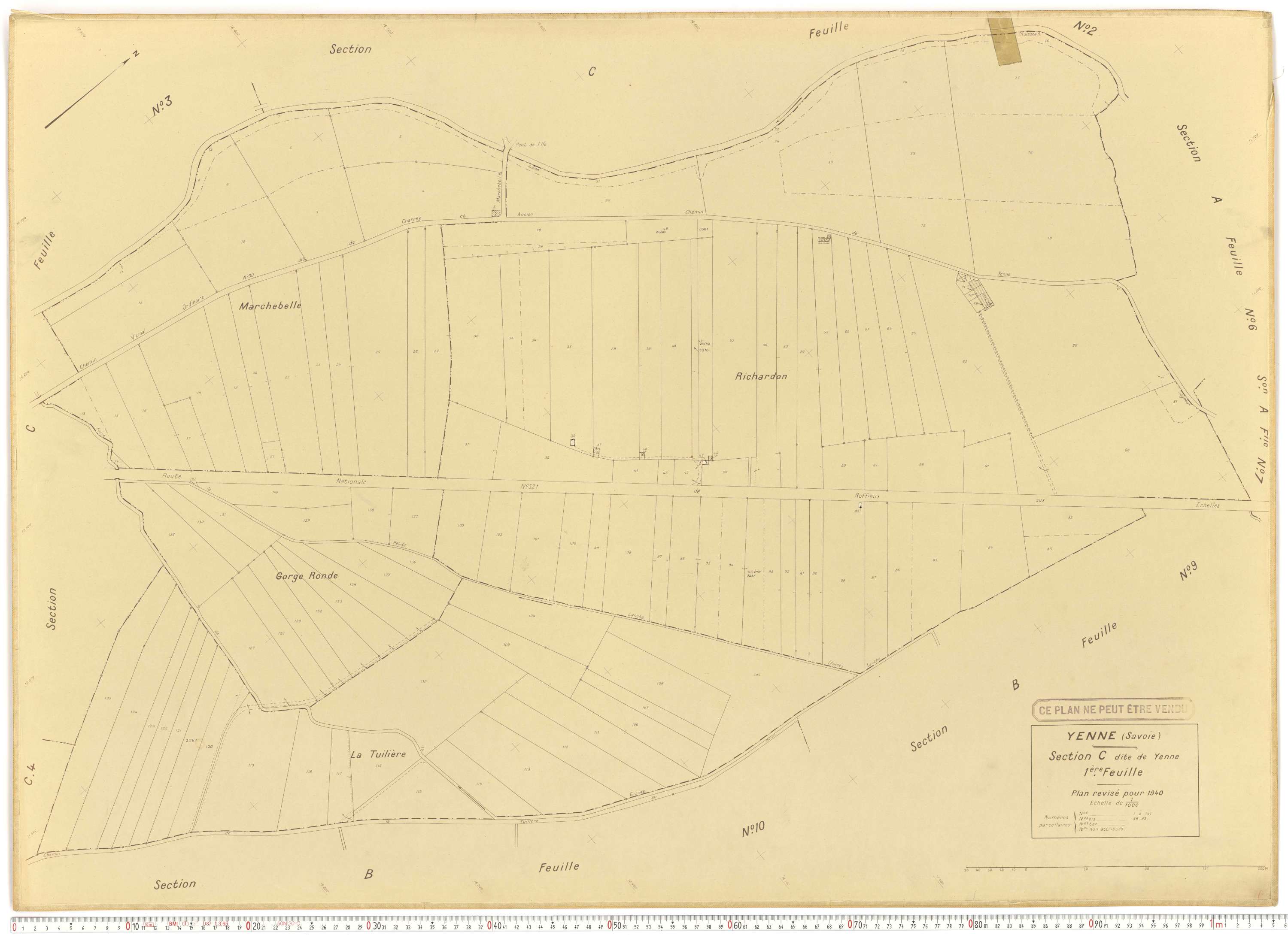 Yenne - Cadastre rénové (1940).