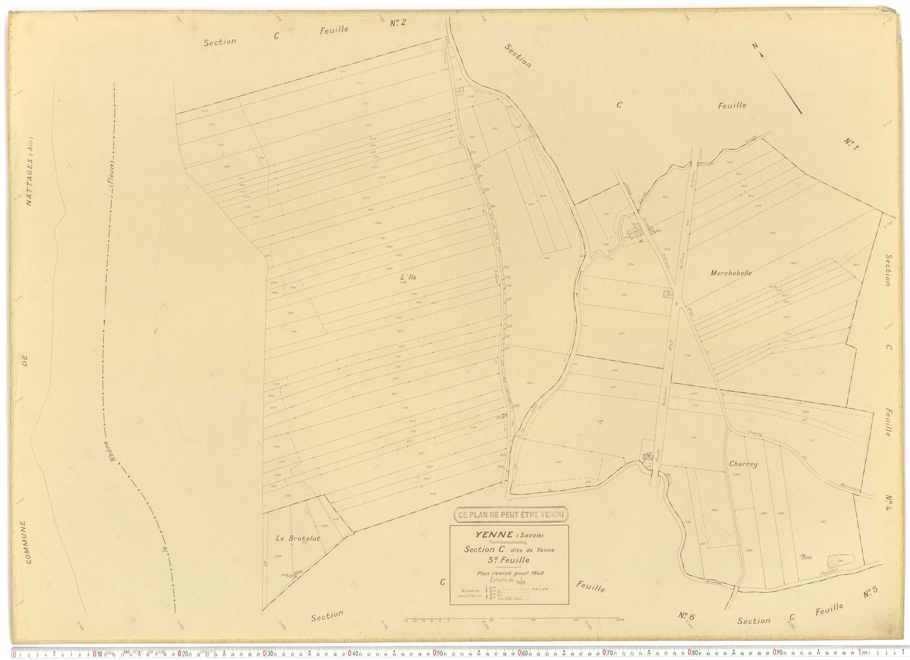 Yenne - Cadastre rénové (1940).