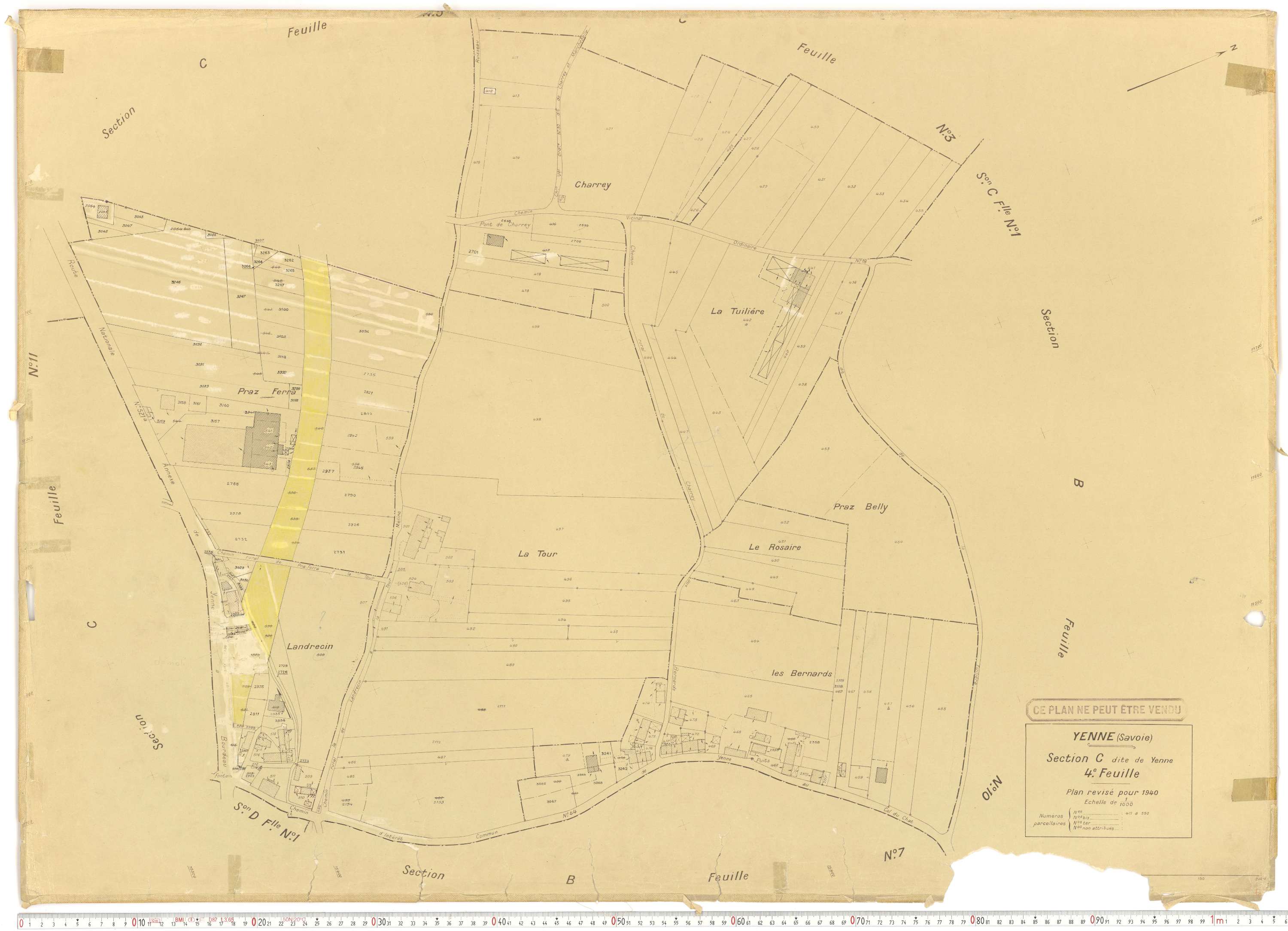 Yenne - Cadastre rénové (1940).
