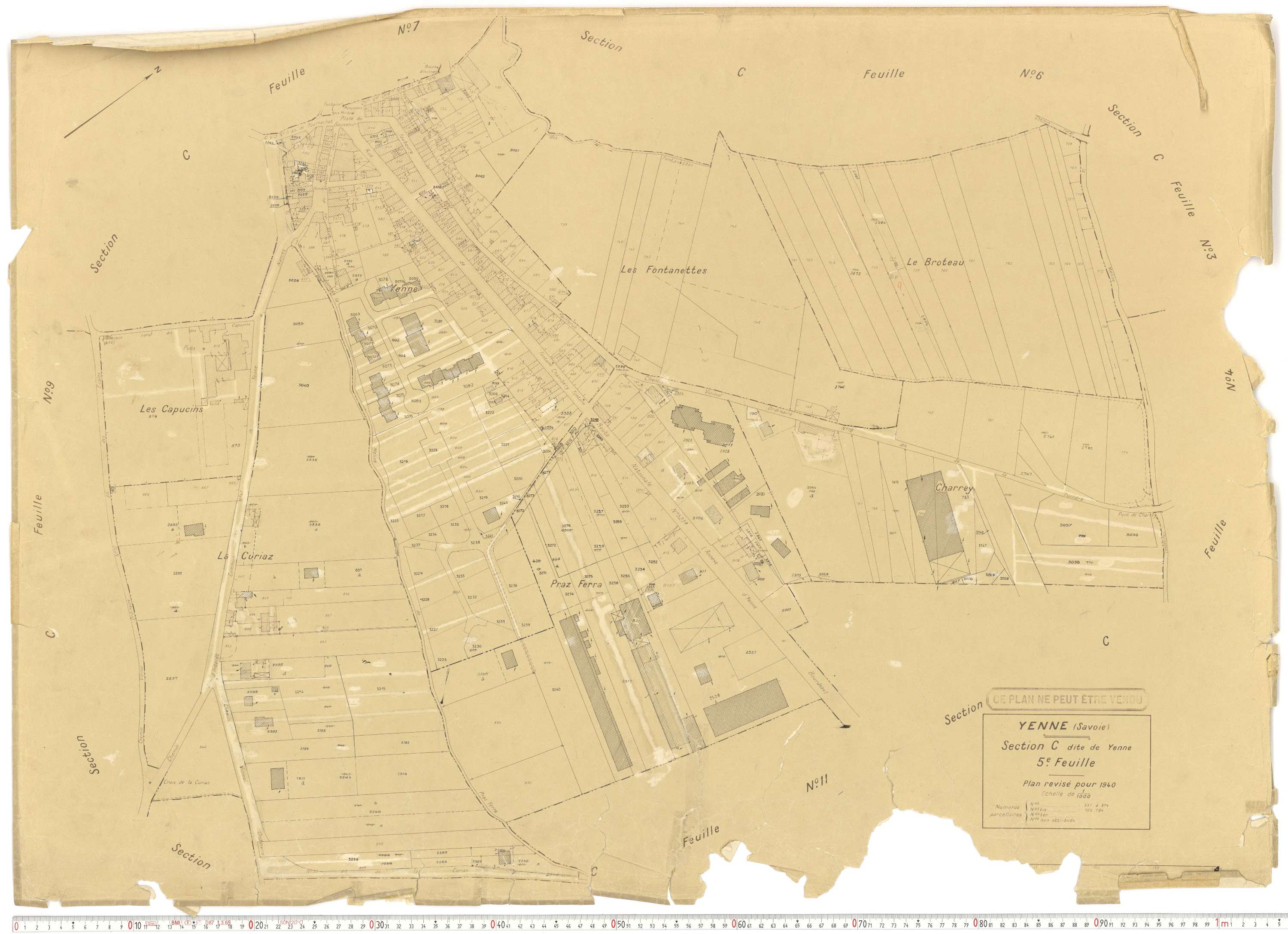 Yenne - Cadastre rénové (1940).