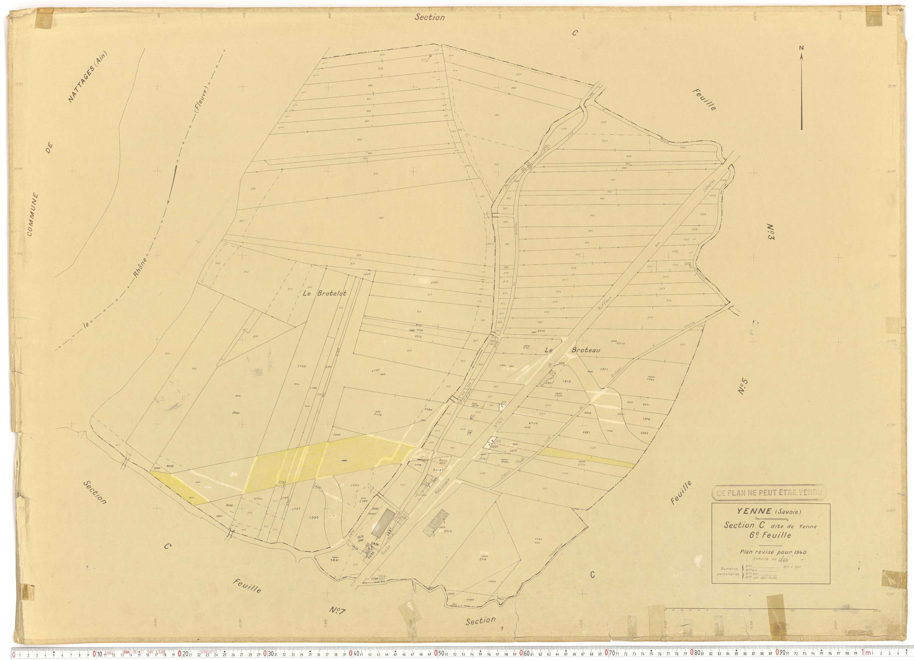 Yenne - Cadastre rénové (1940).