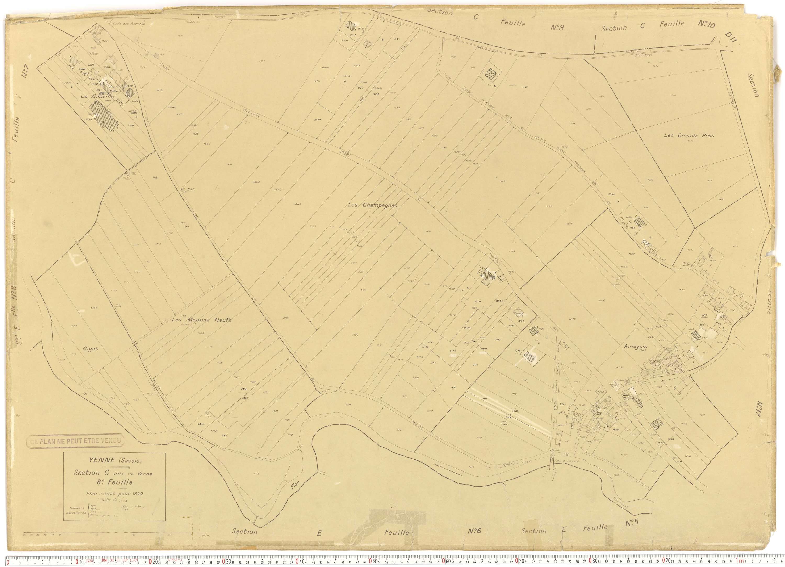 Yenne - Cadastre rénové (1940).
