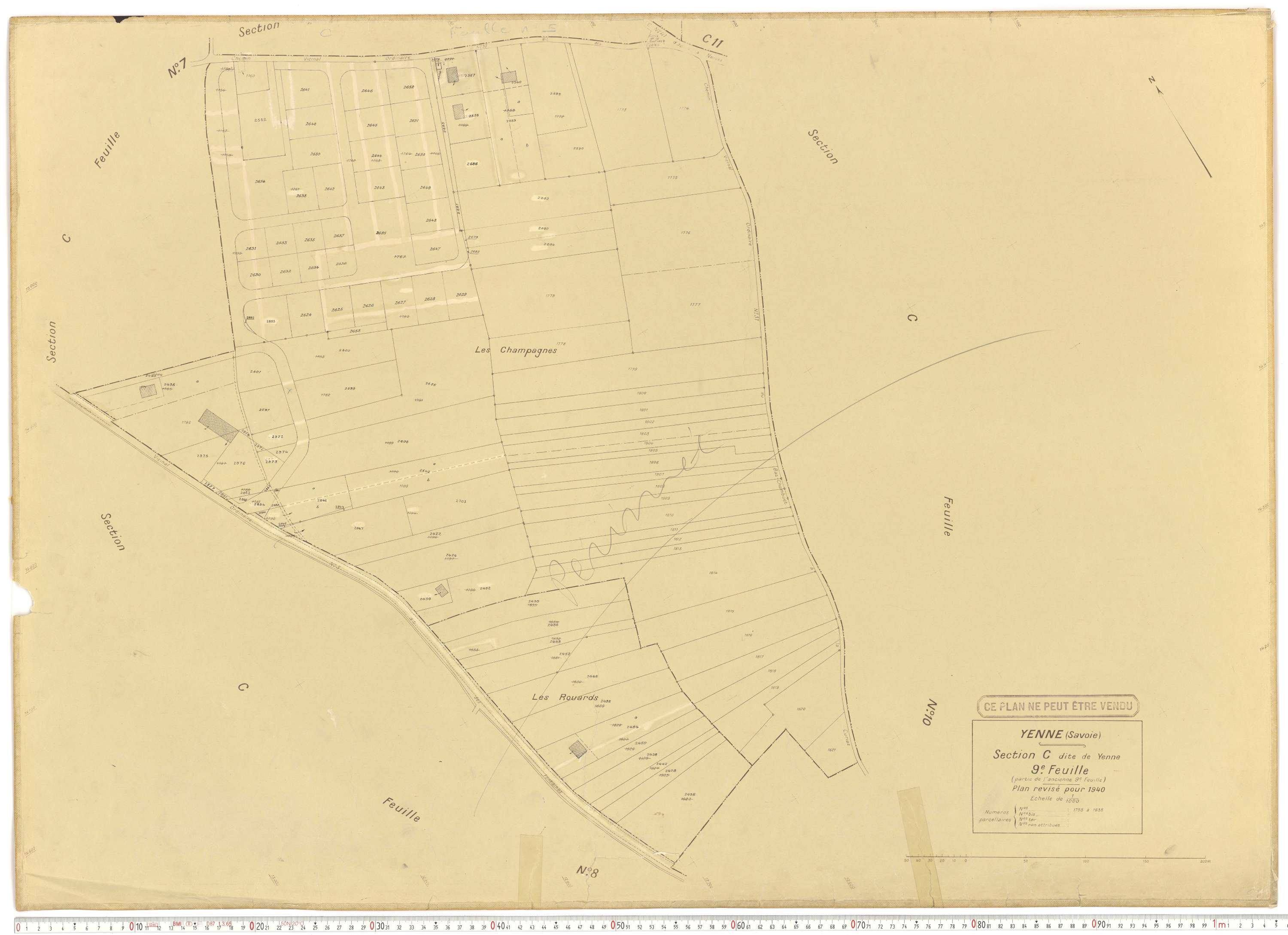Yenne - Cadastre rénové (1940).