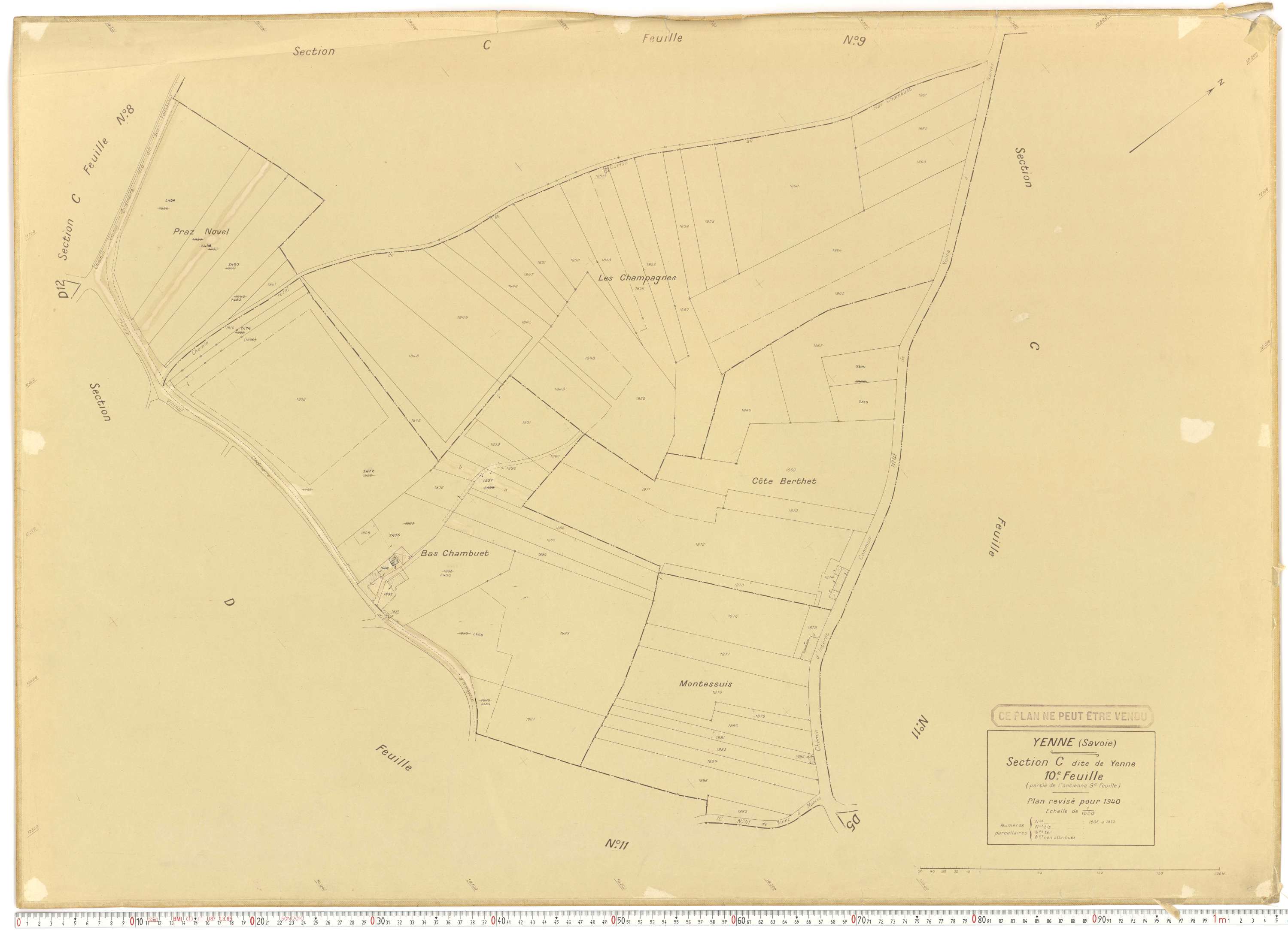 Yenne - Cadastre rénové (1940).