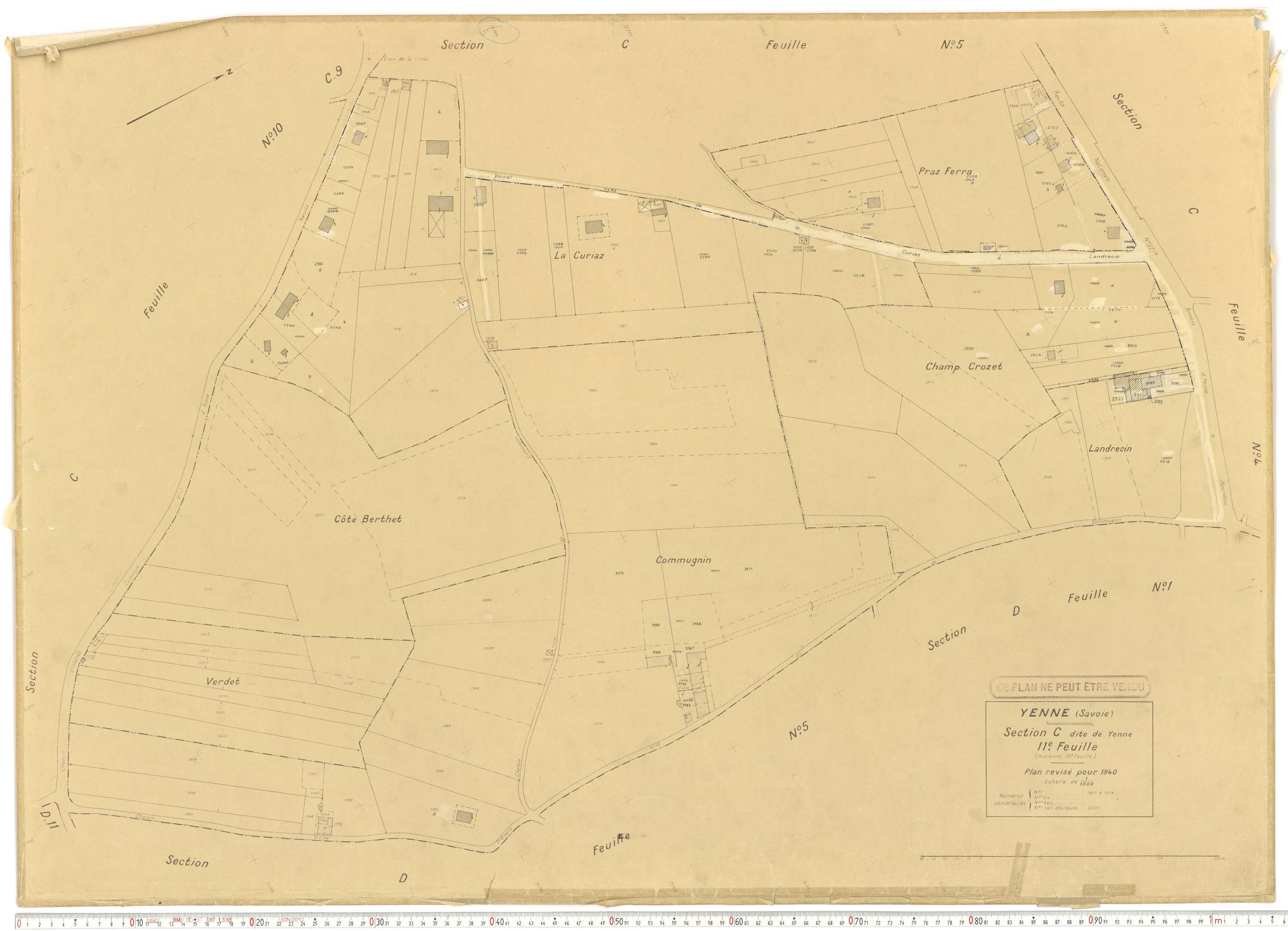 Yenne - Cadastre rénové (1940).