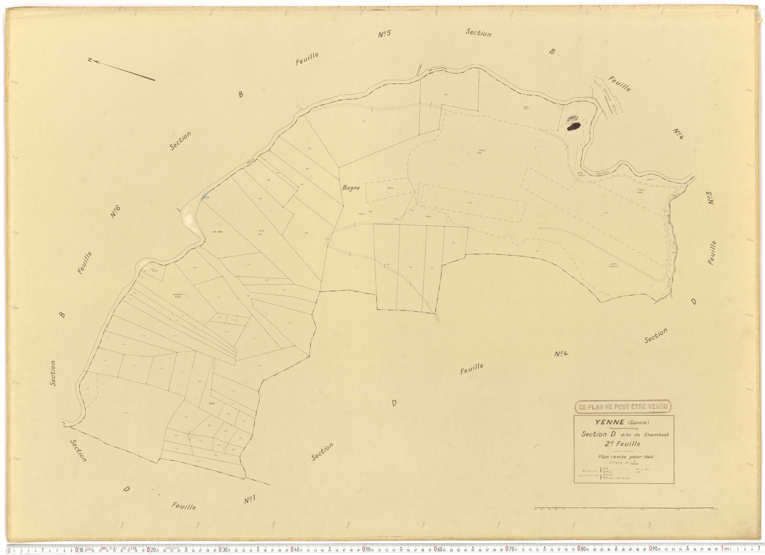 Yenne - Cadastre rénové (1940).