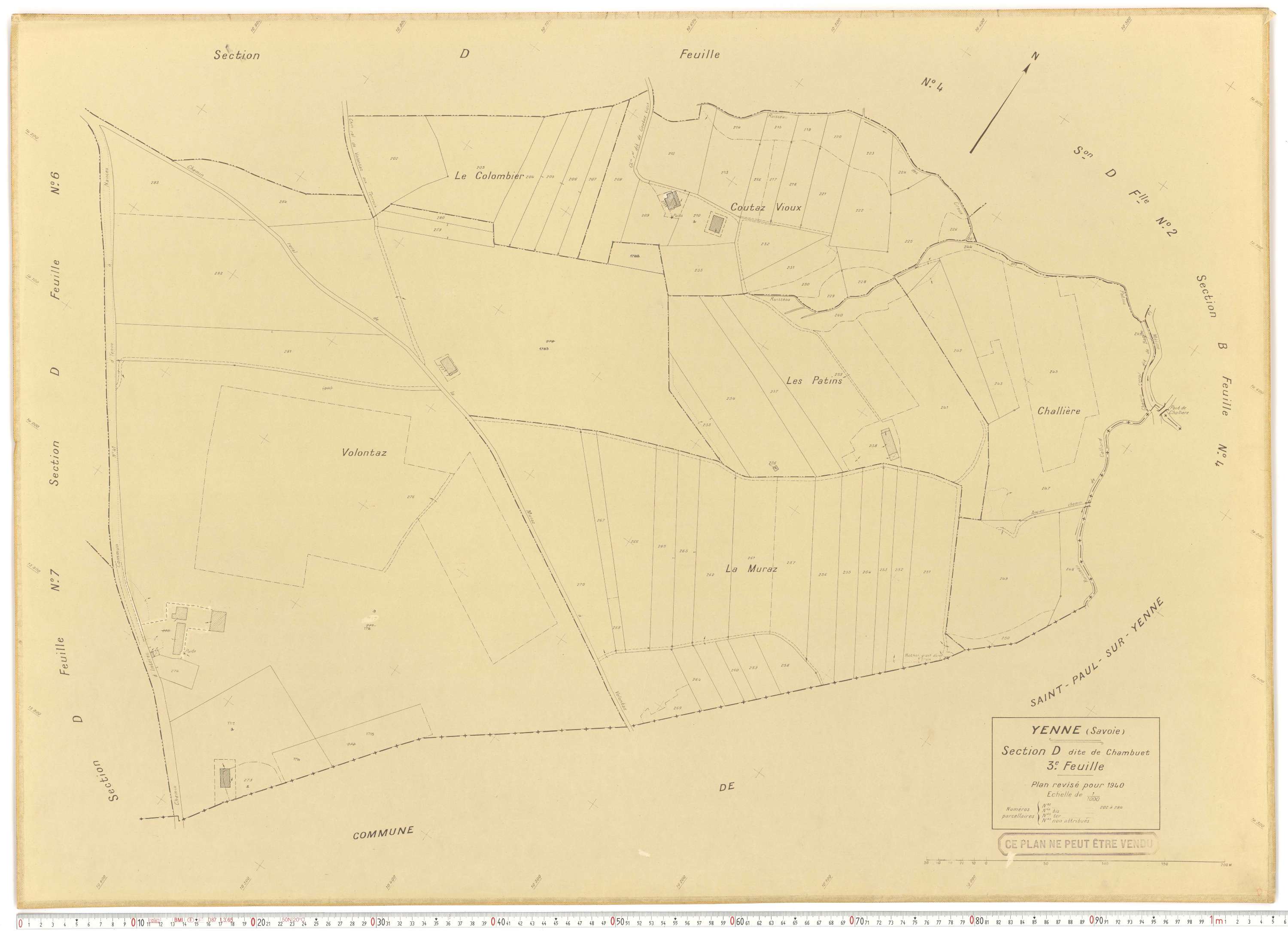 Yenne - Cadastre rénové (1940).