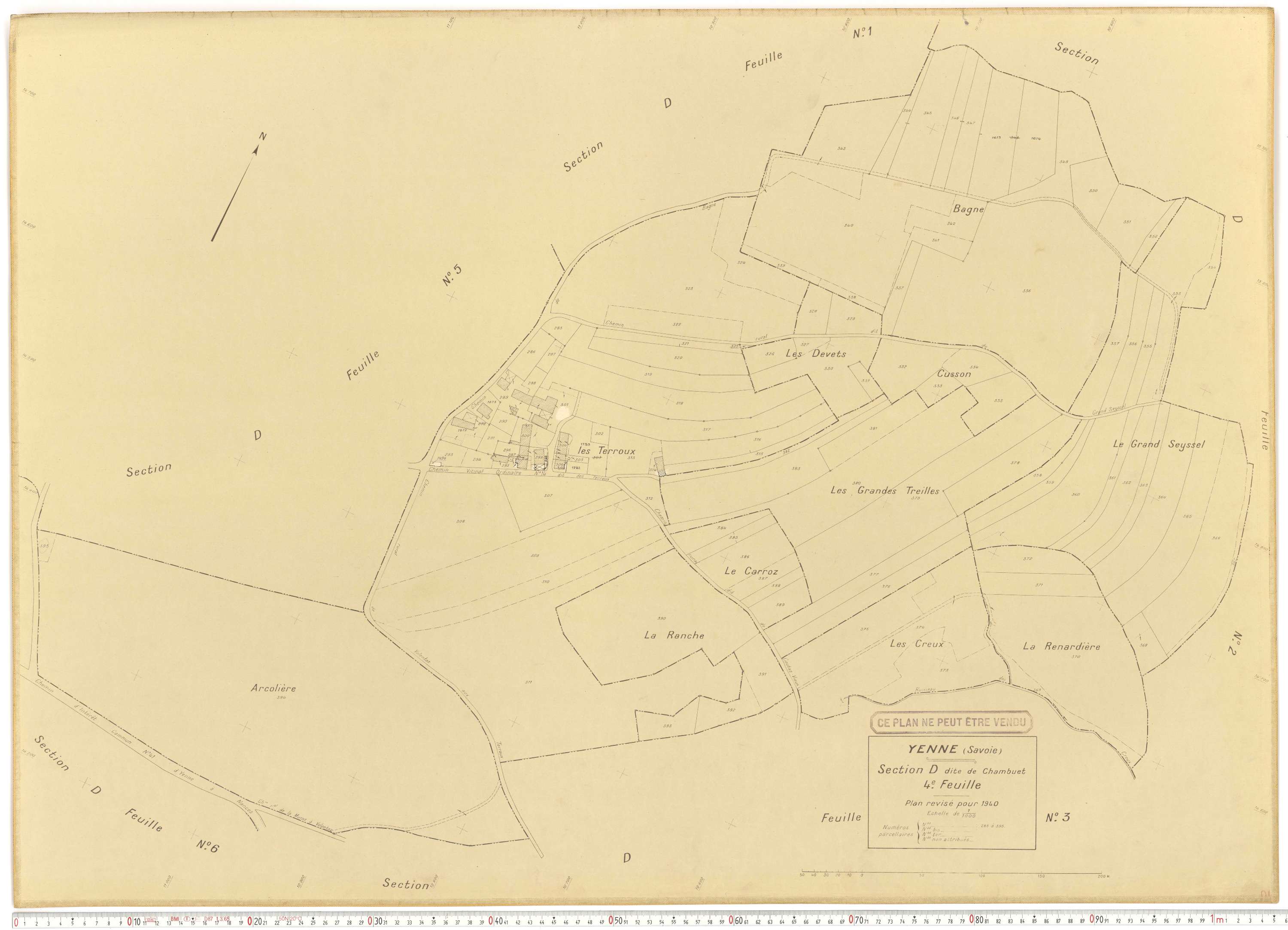 Yenne - Cadastre rénové (1940).