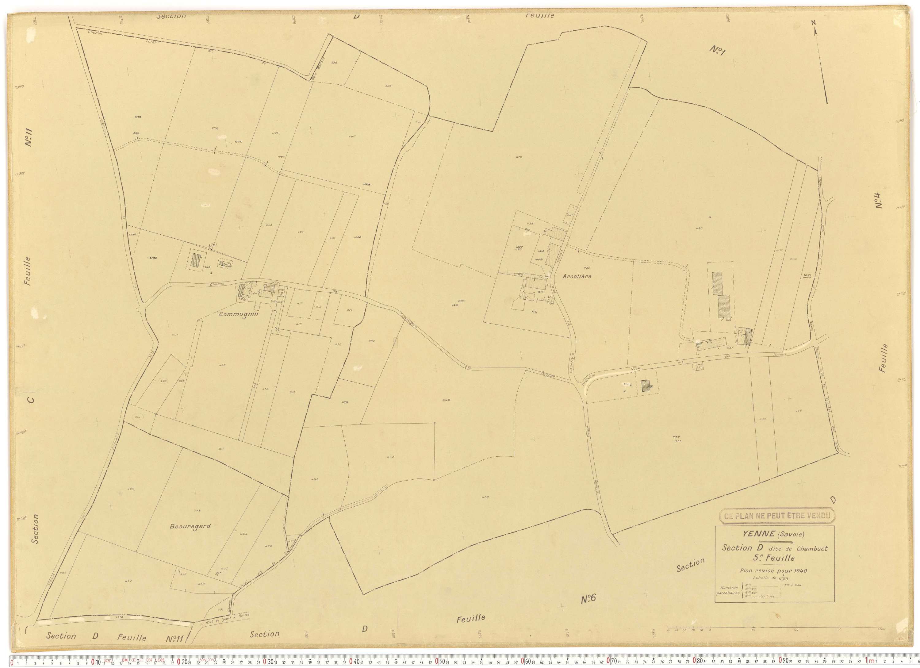 Yenne - Cadastre rénové (1940).