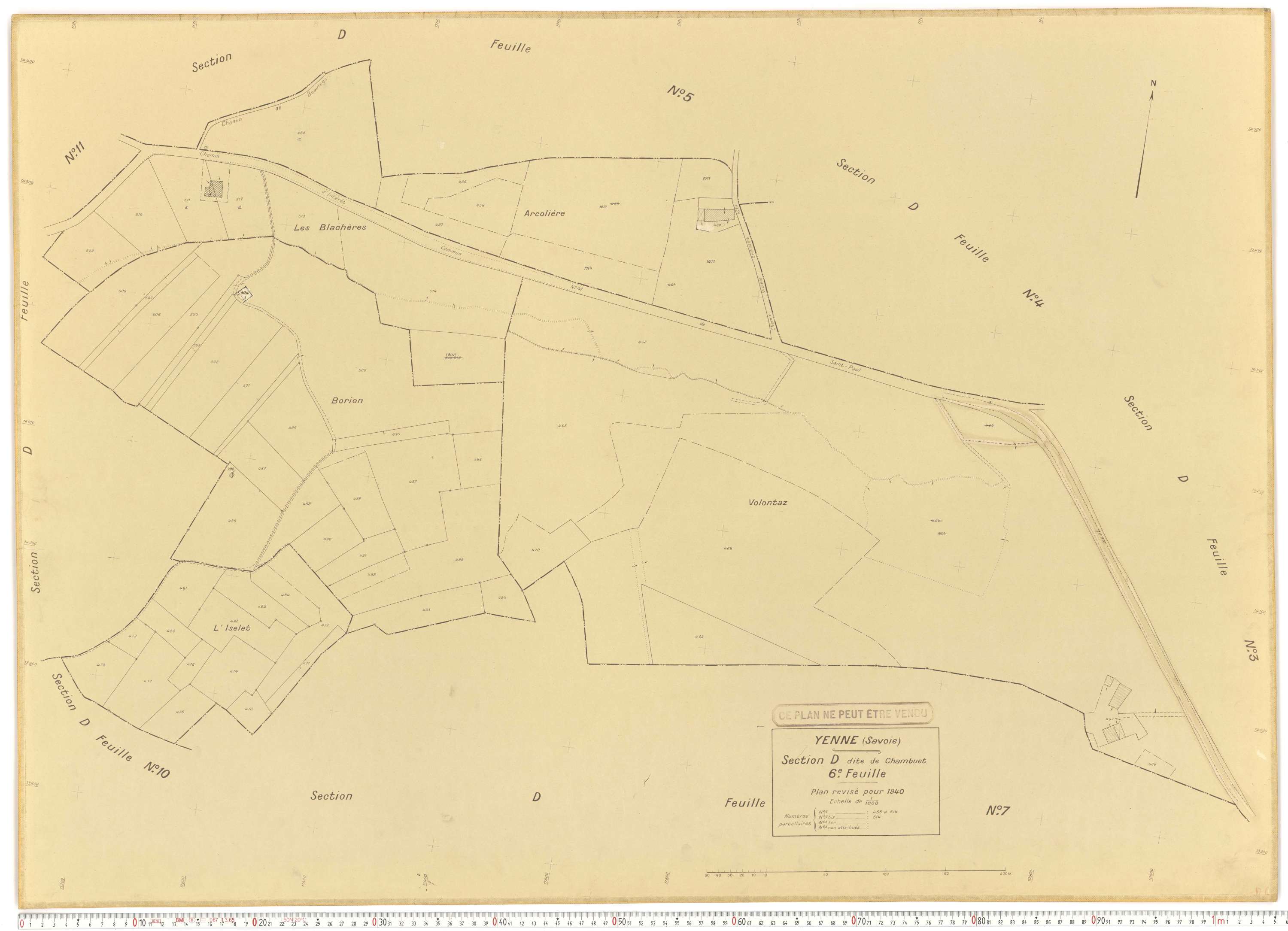 Yenne - Cadastre rénové (1940).