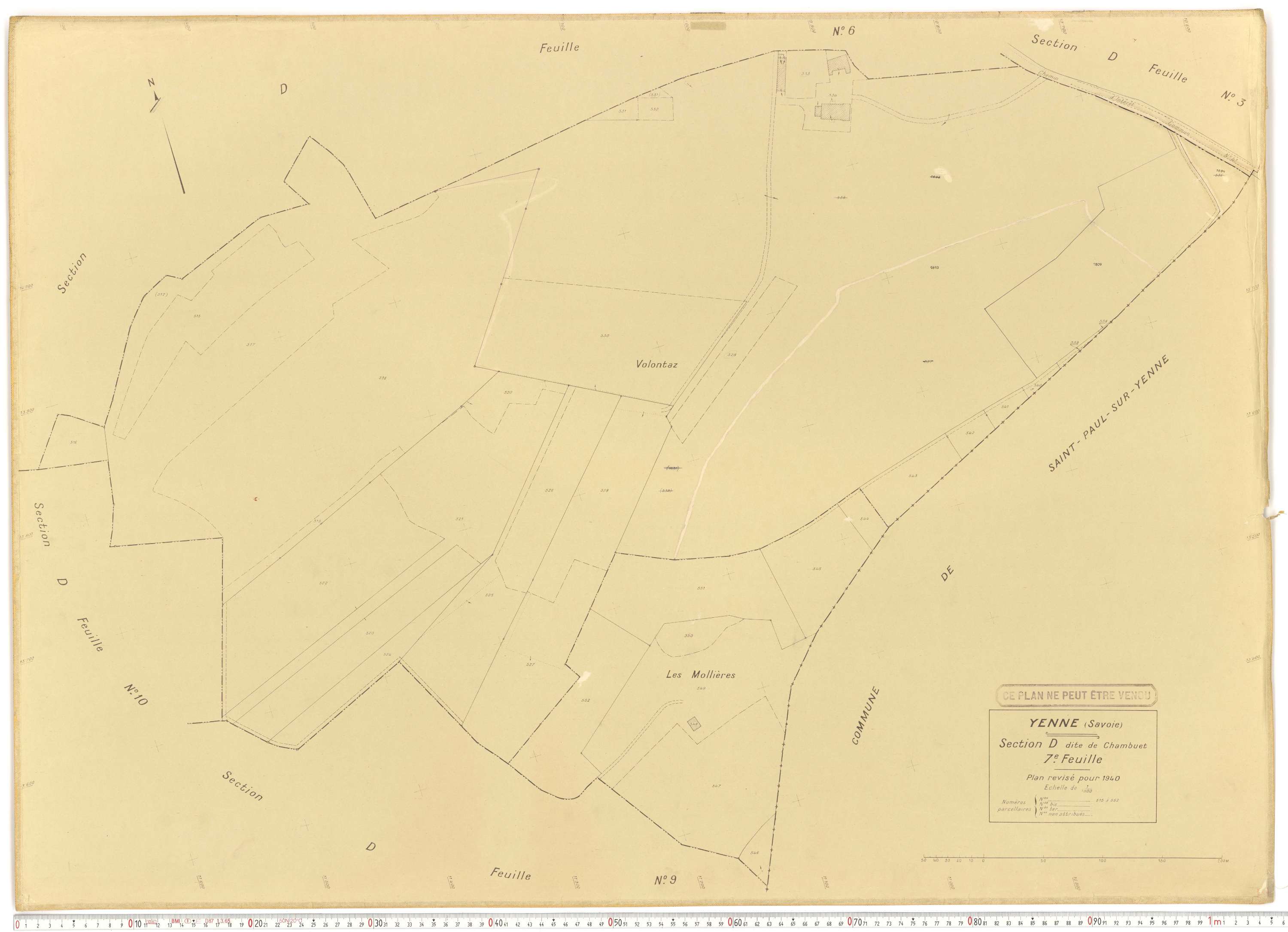Yenne - Cadastre rénové (1940).