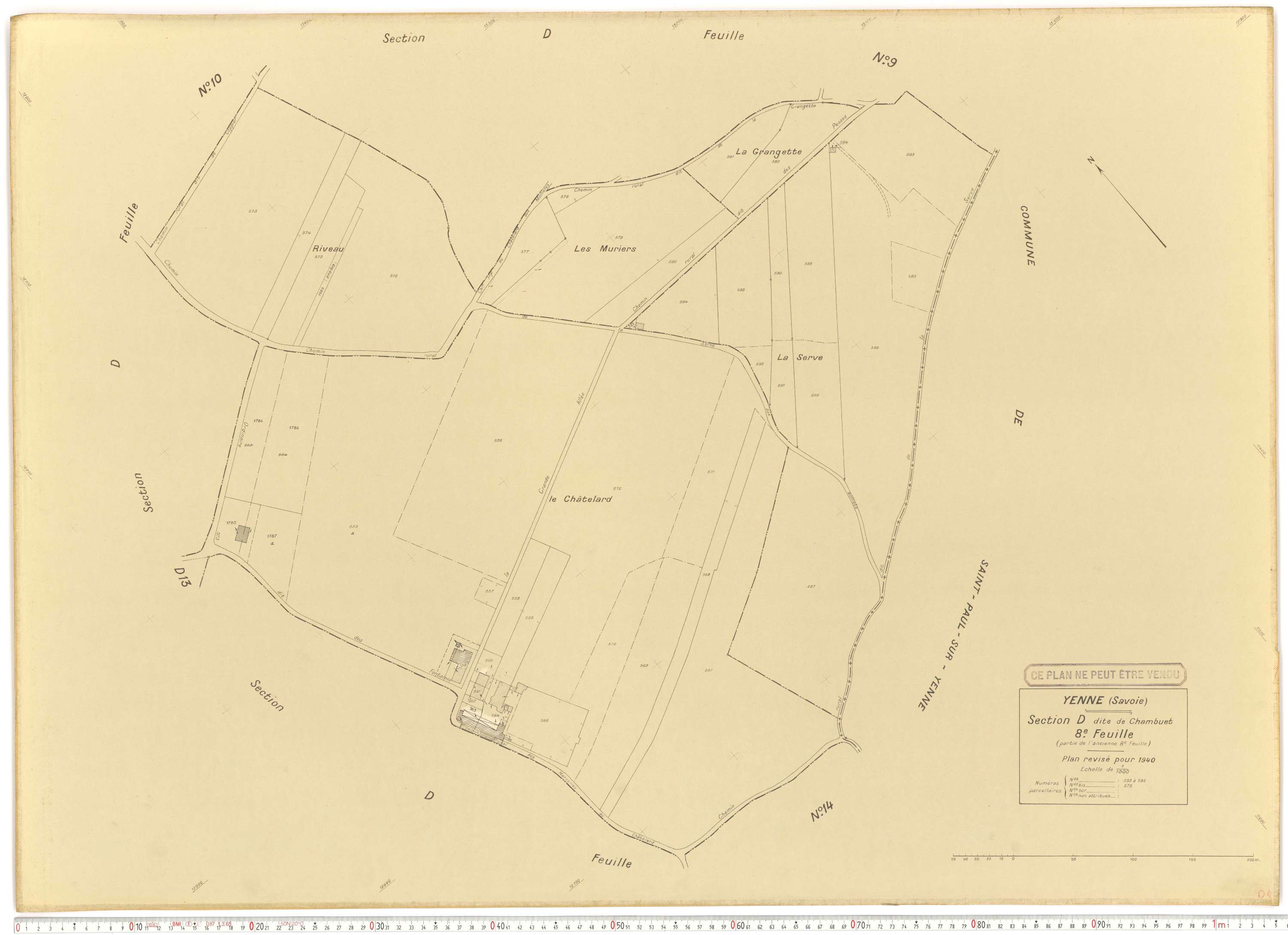 Yenne - Cadastre rénové (1940).