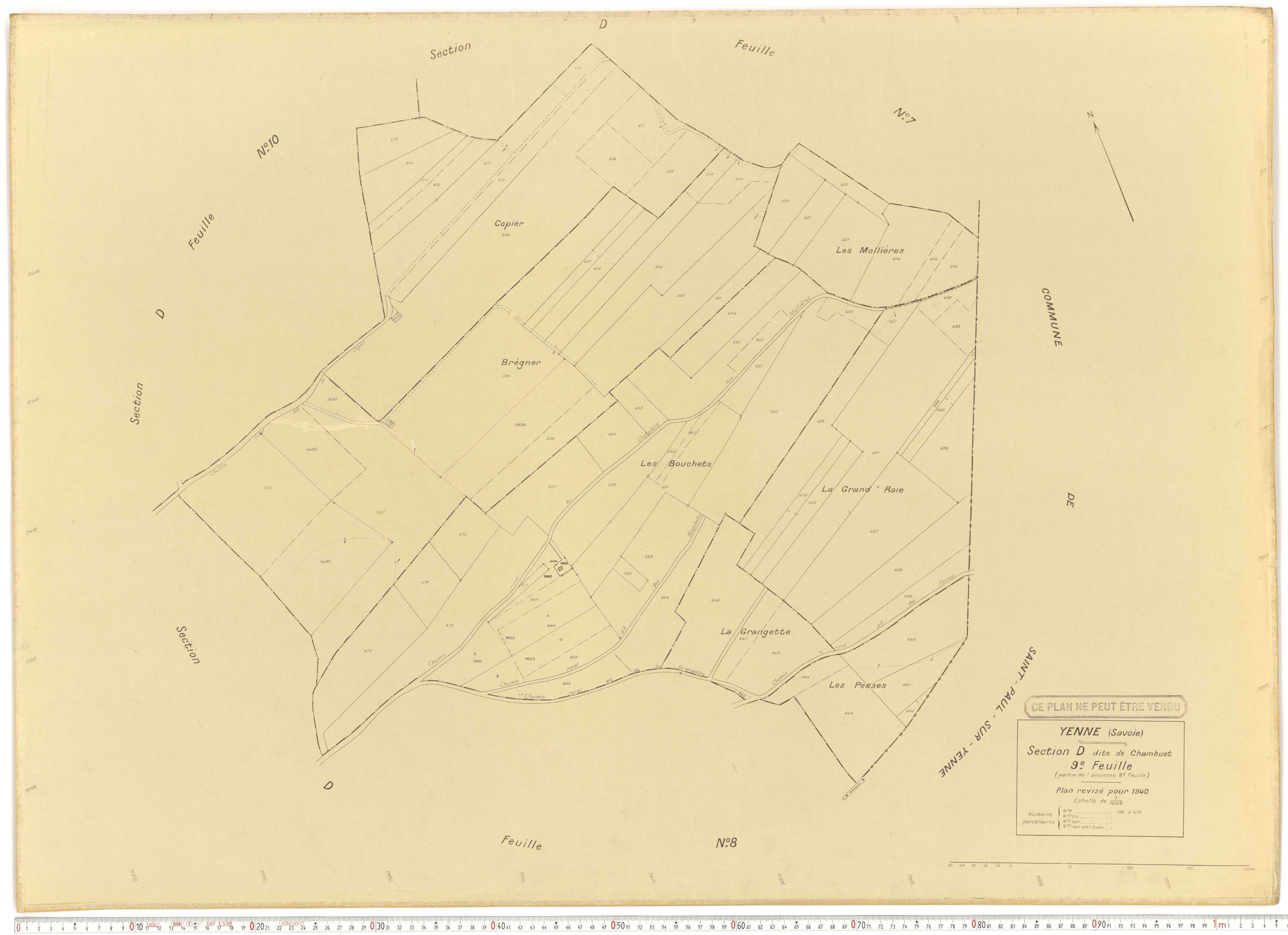 Yenne - Cadastre rénové (1940).