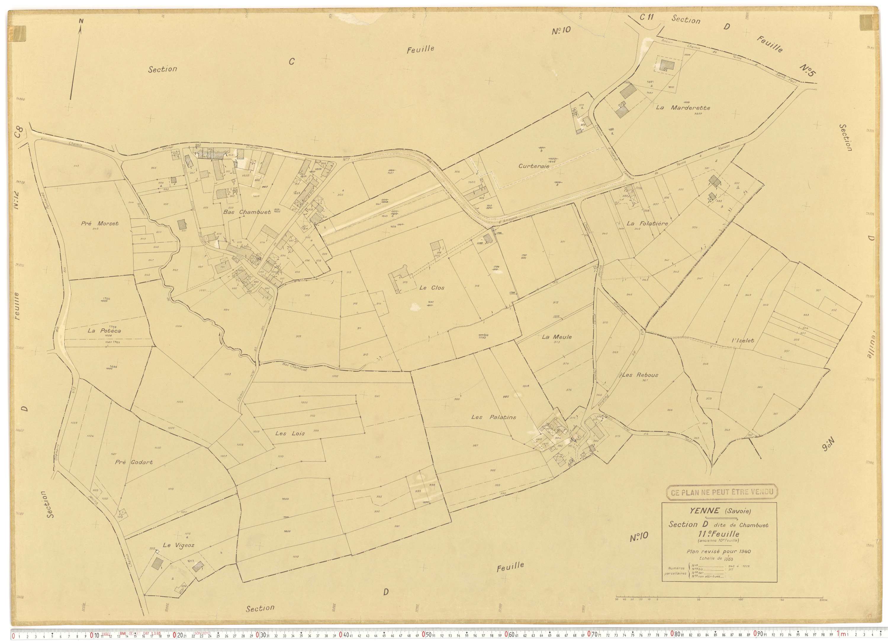 Yenne - Cadastre rénové (1940).