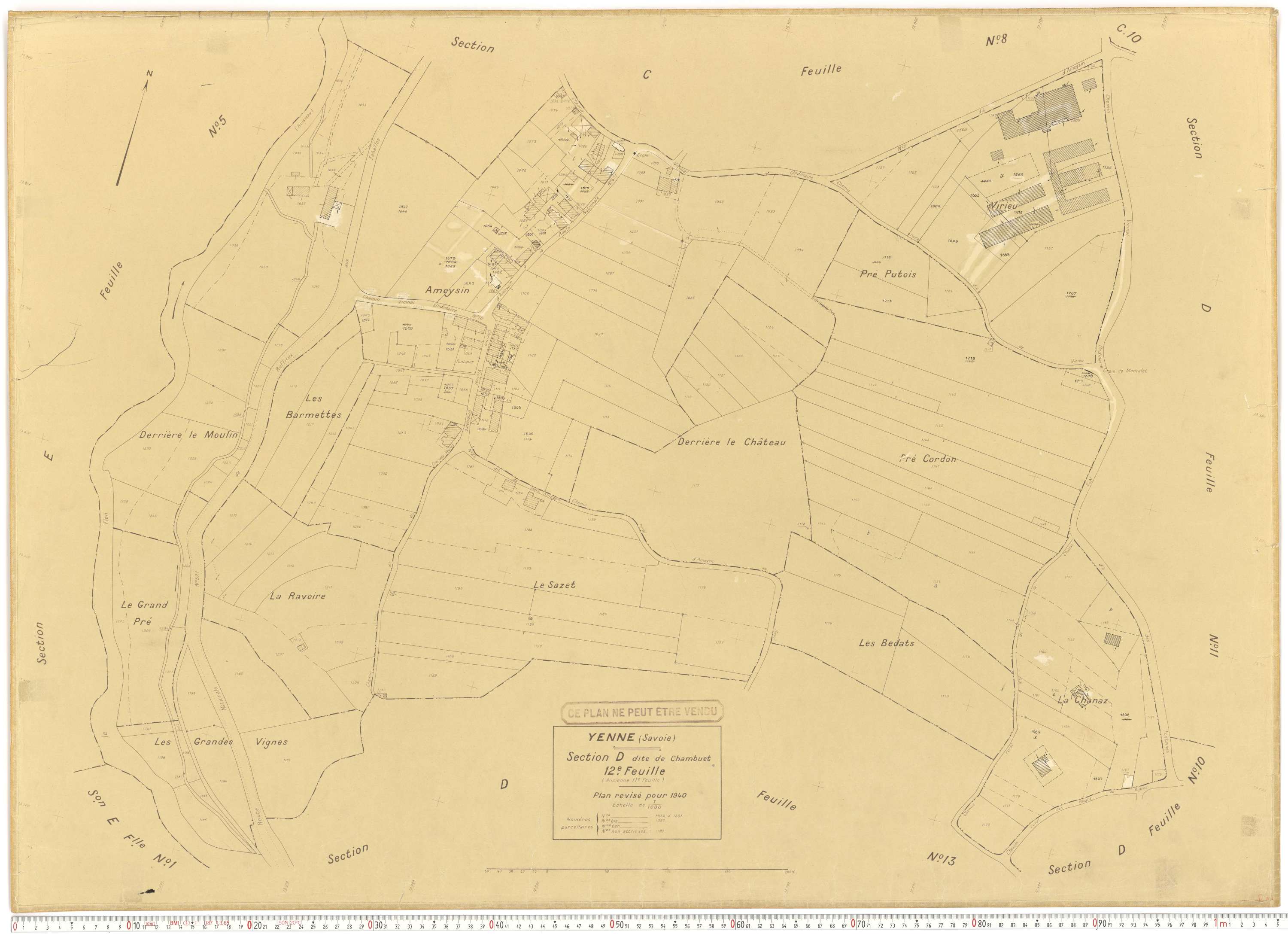 Yenne - Cadastre rénové (1940).