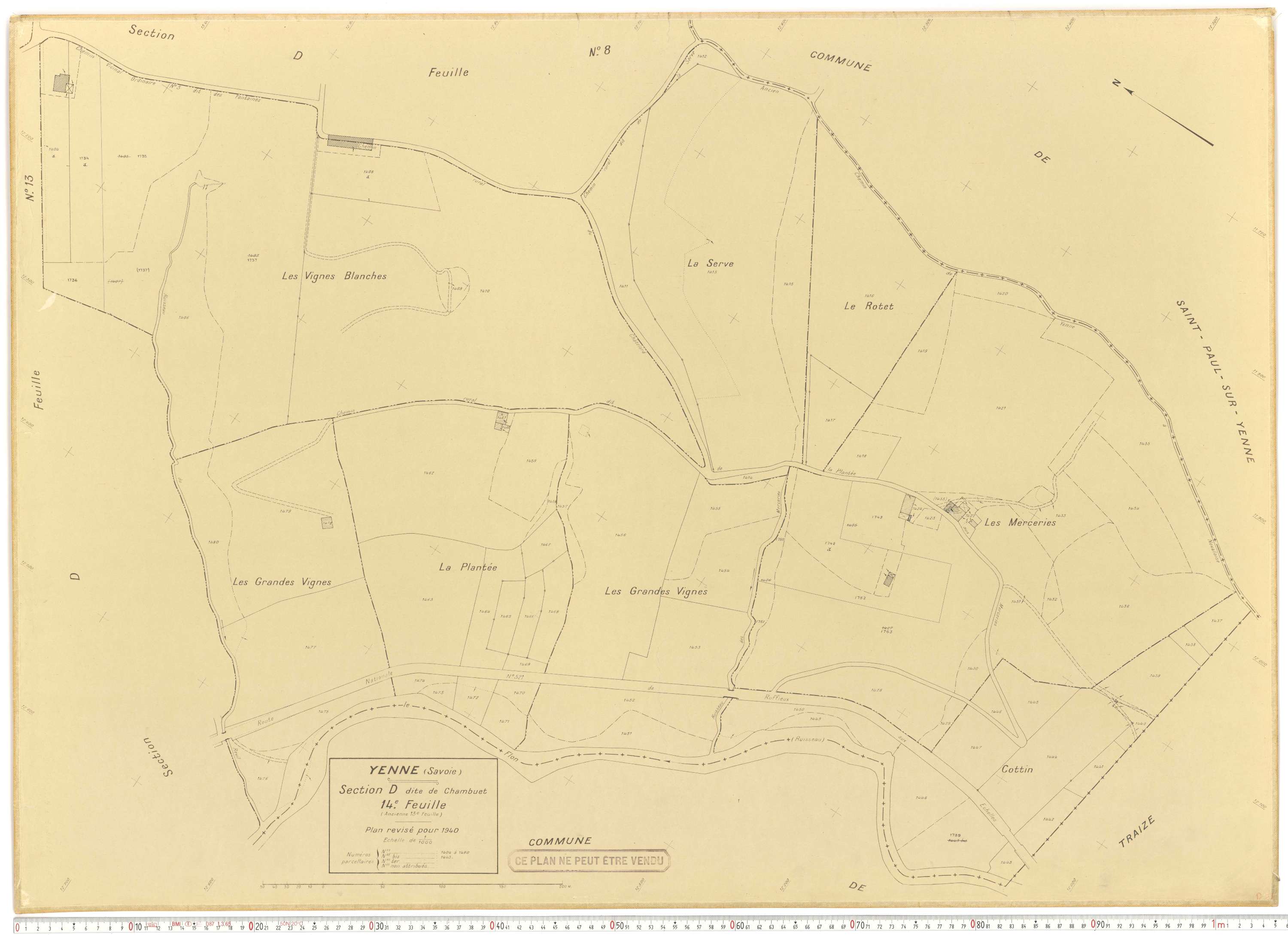 Yenne - Cadastre rénové (1940).