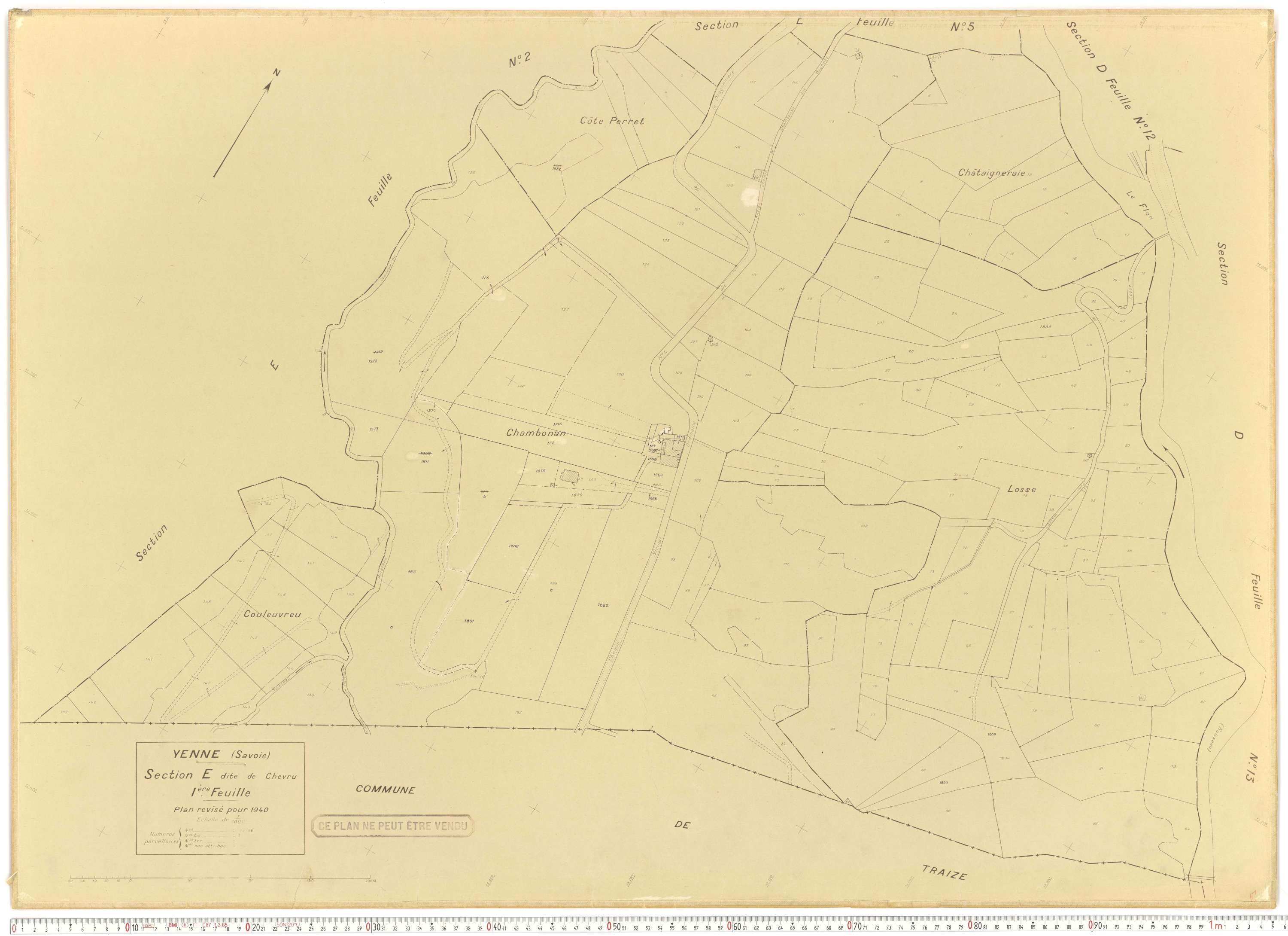 Yenne - Cadastre rénové (1940).
