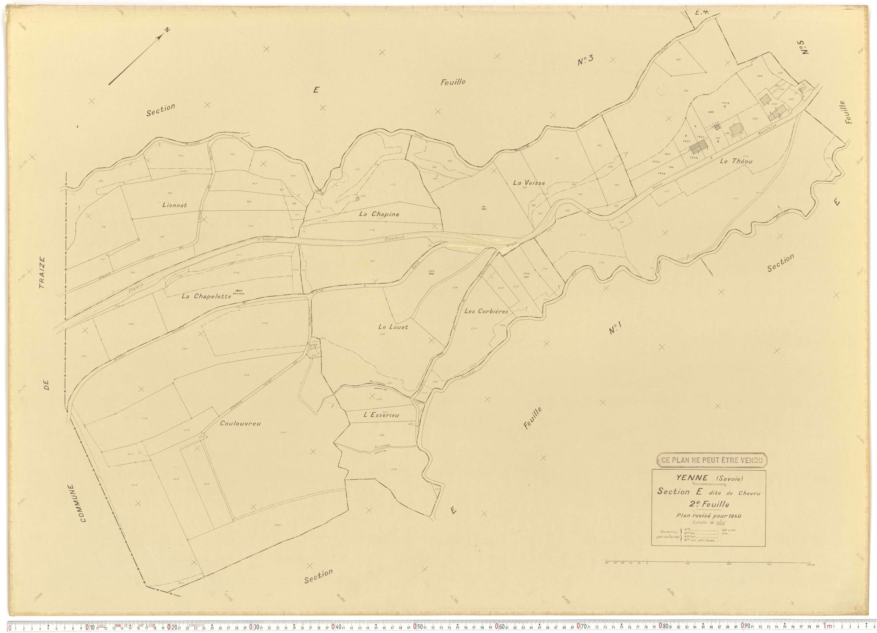 Yenne - Cadastre rénové (1940).