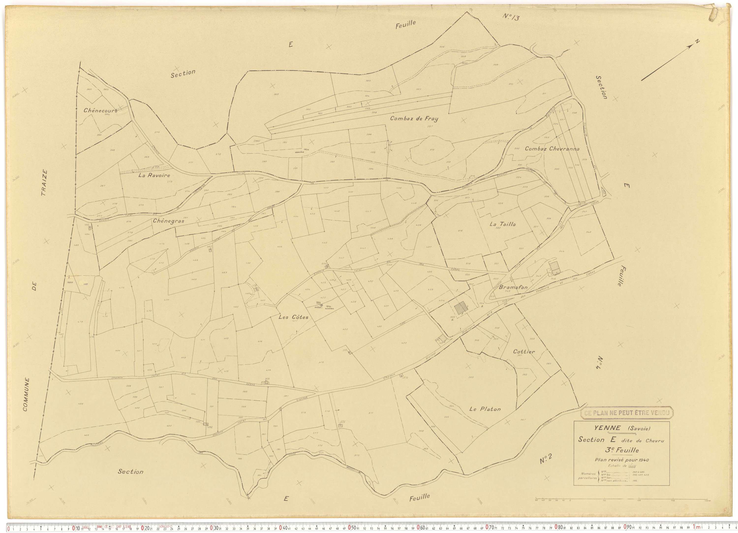 Yenne - Cadastre rénové (1940).
