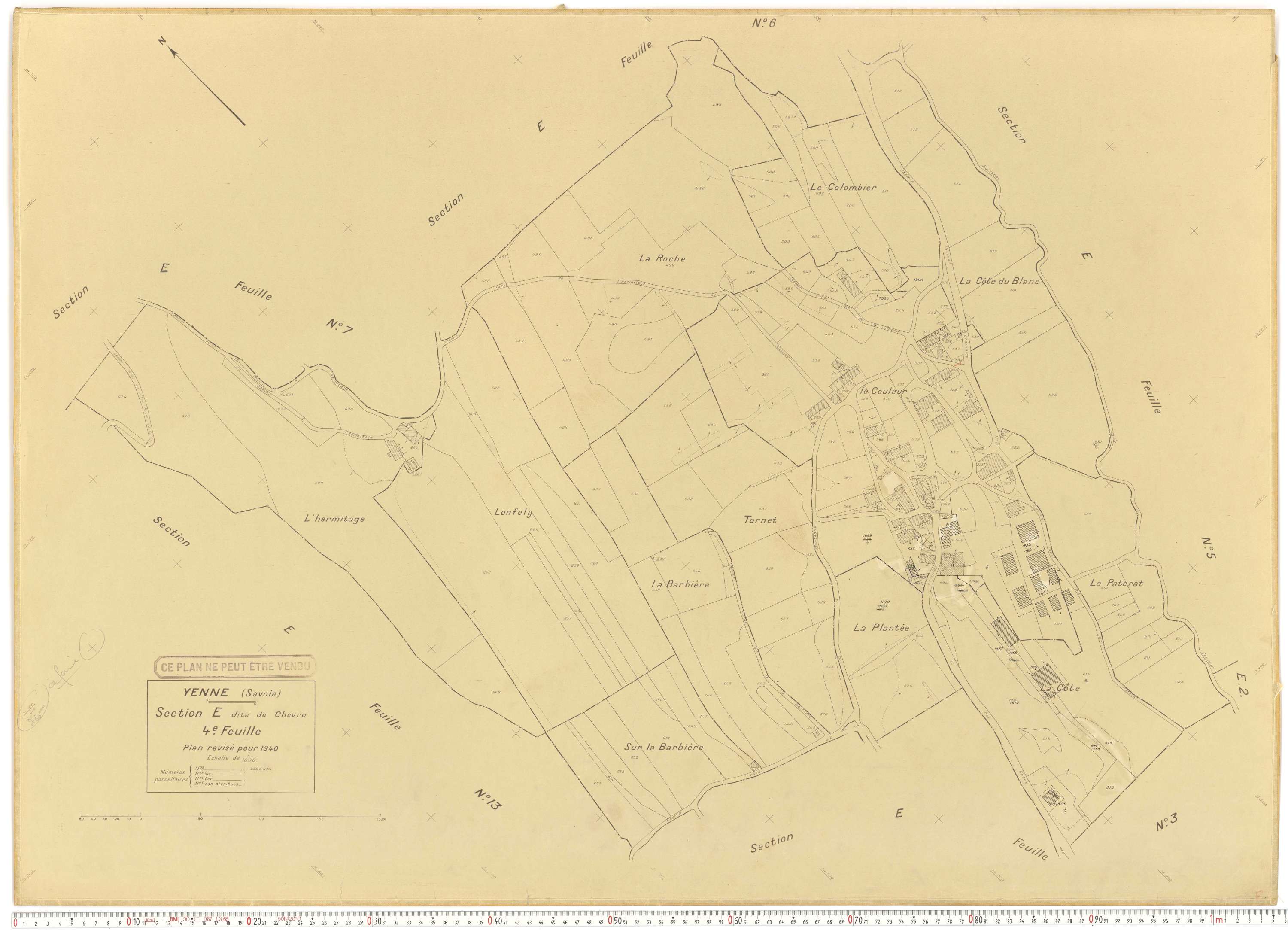 Yenne - Cadastre rénové (1940).