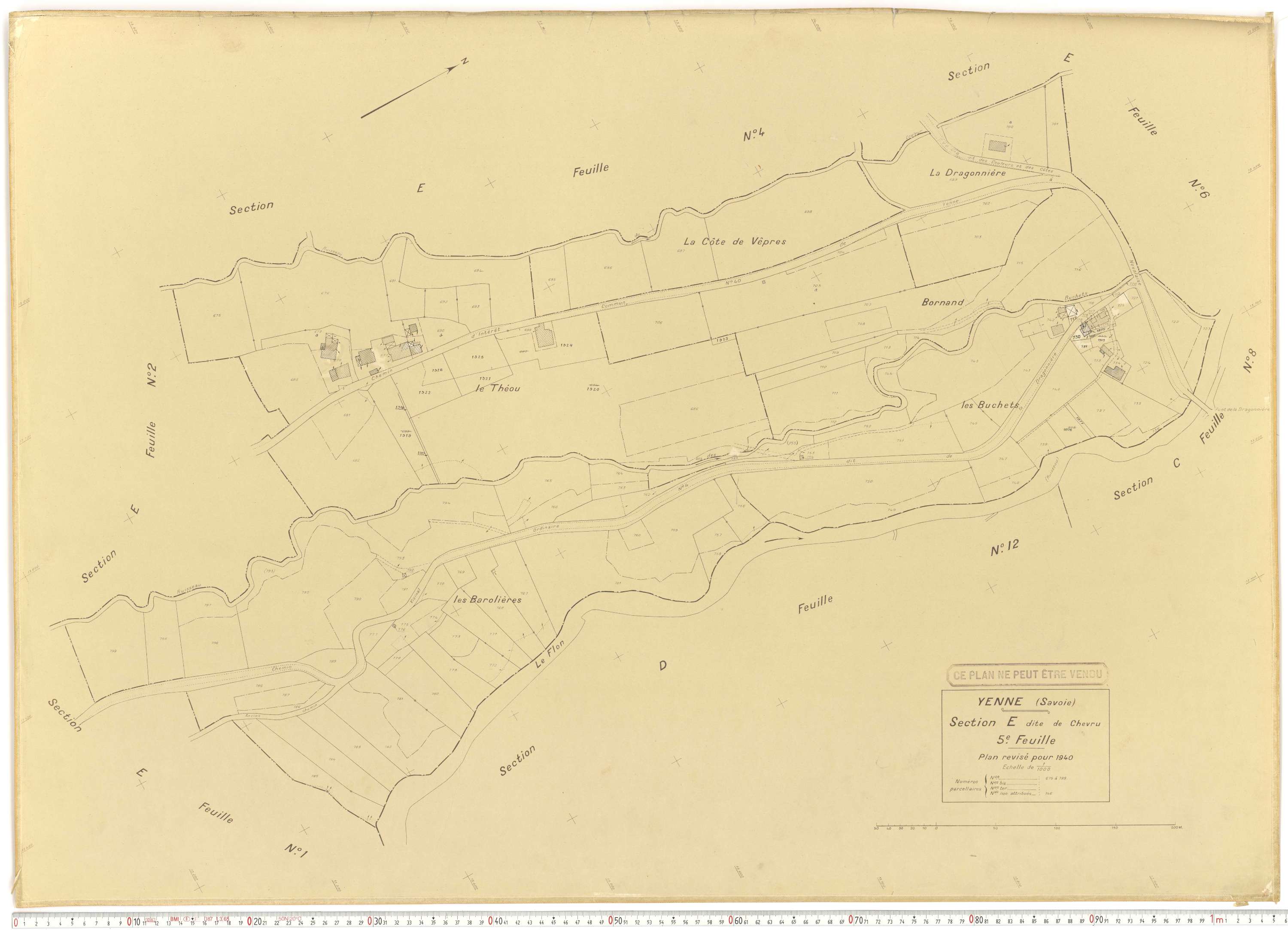 Yenne - Cadastre rénové (1940).