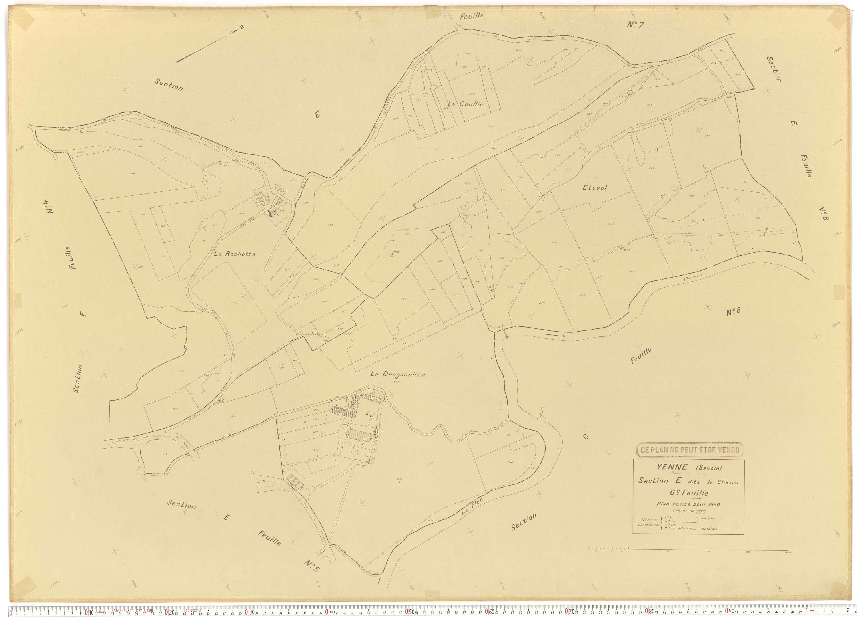 Yenne - Cadastre rénové (1940).