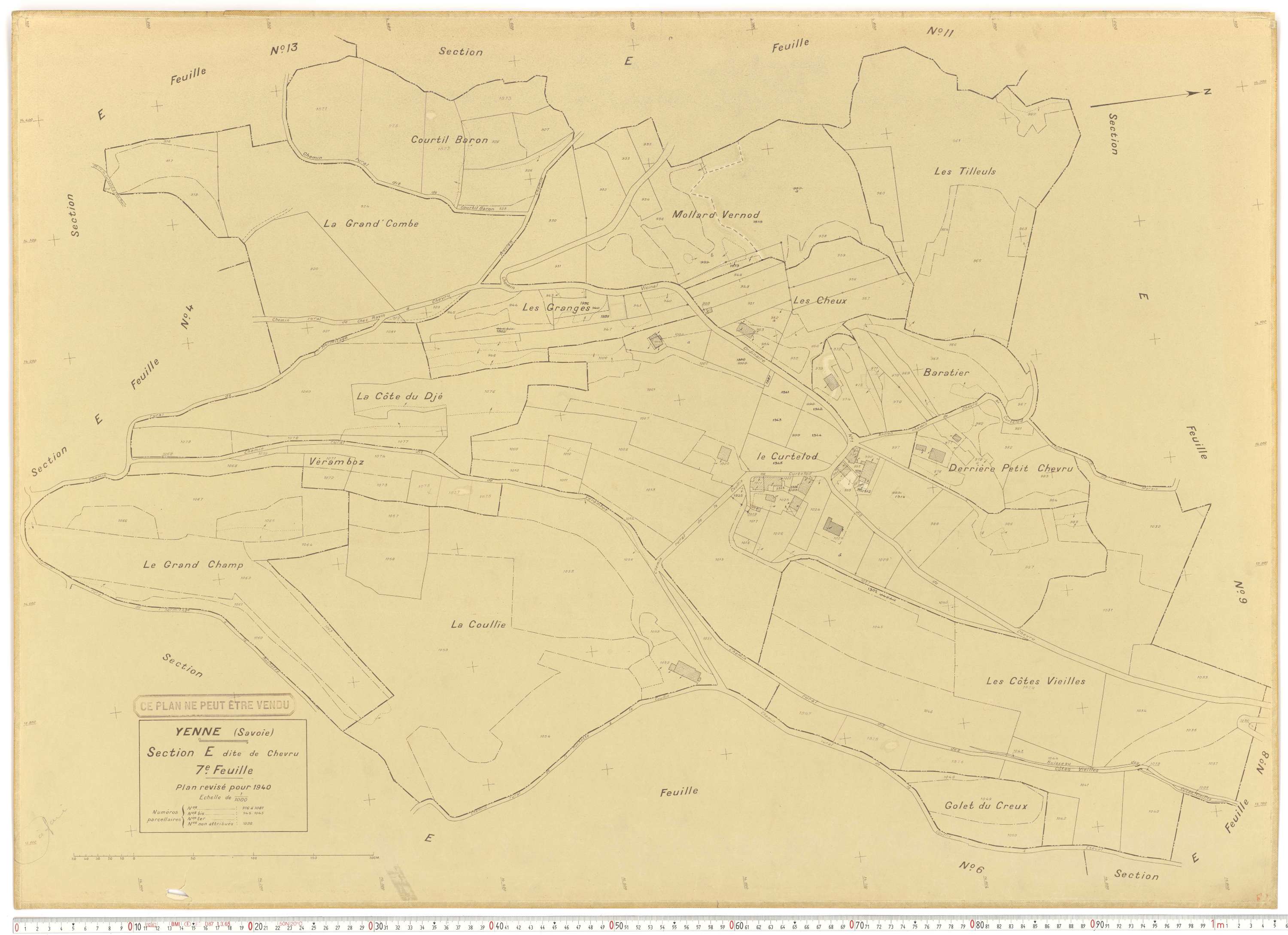 Yenne - Cadastre rénové (1940).