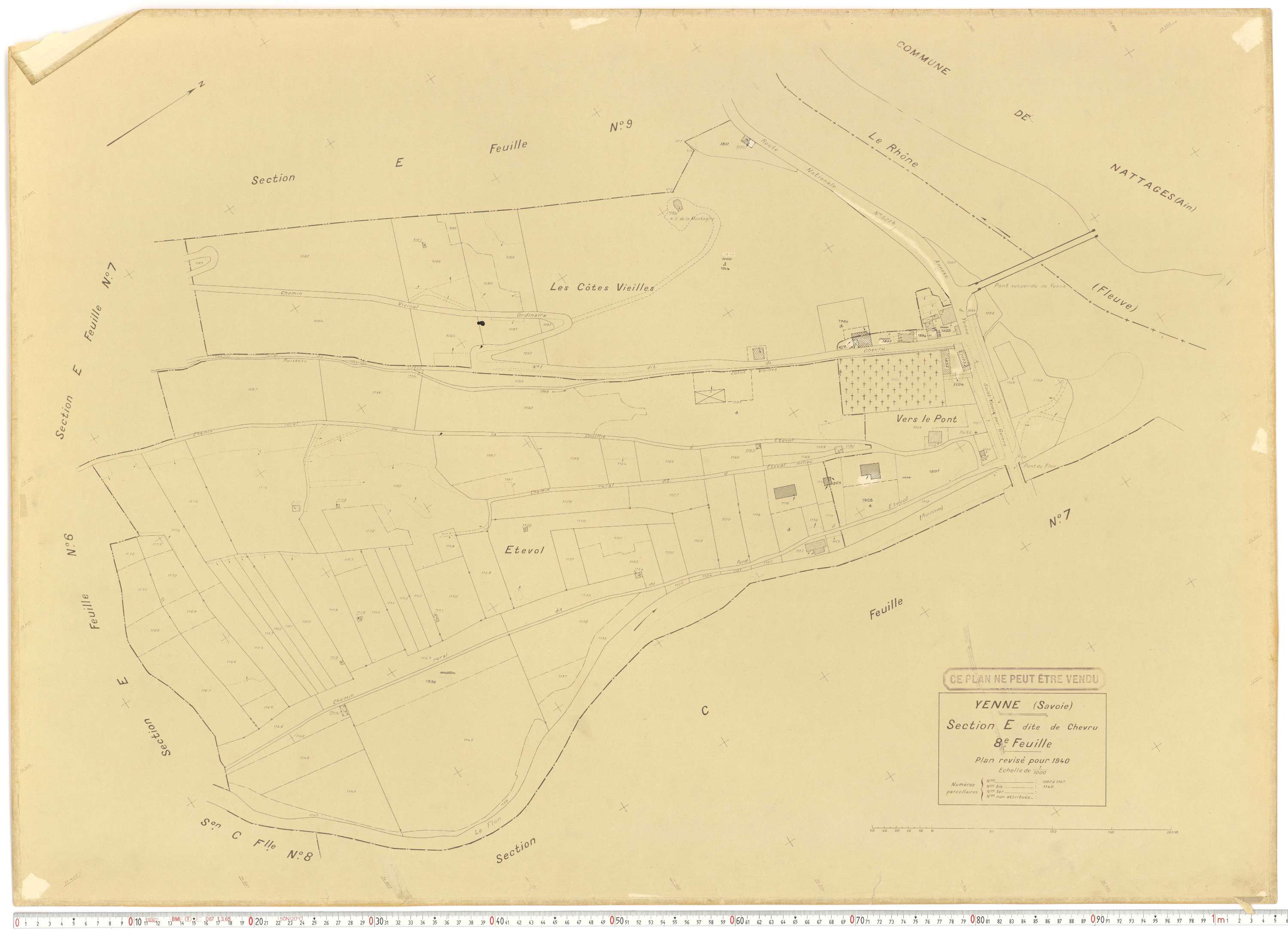 Yenne - Cadastre rénové (1940).