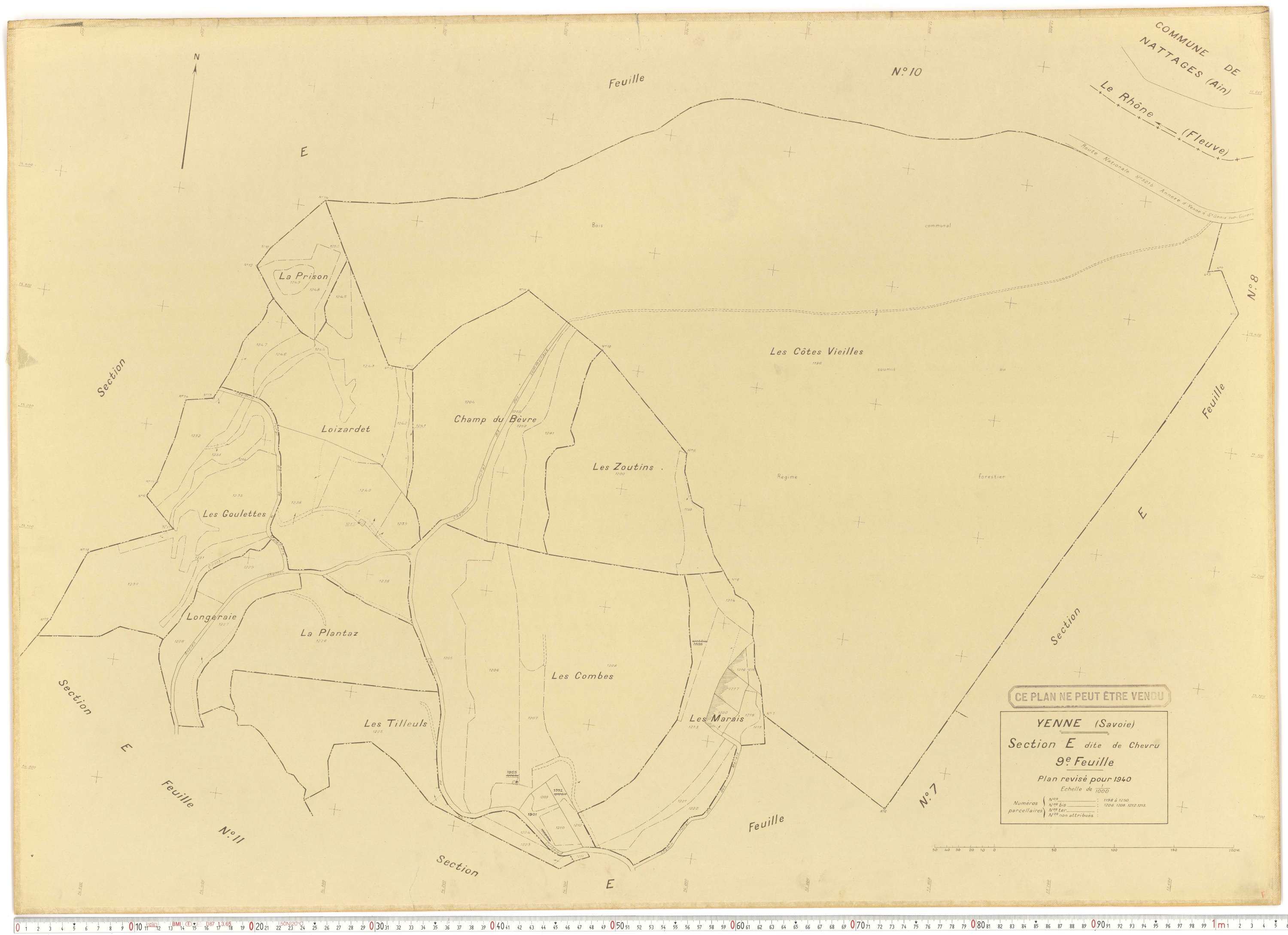 Yenne - Cadastre rénové (1940).