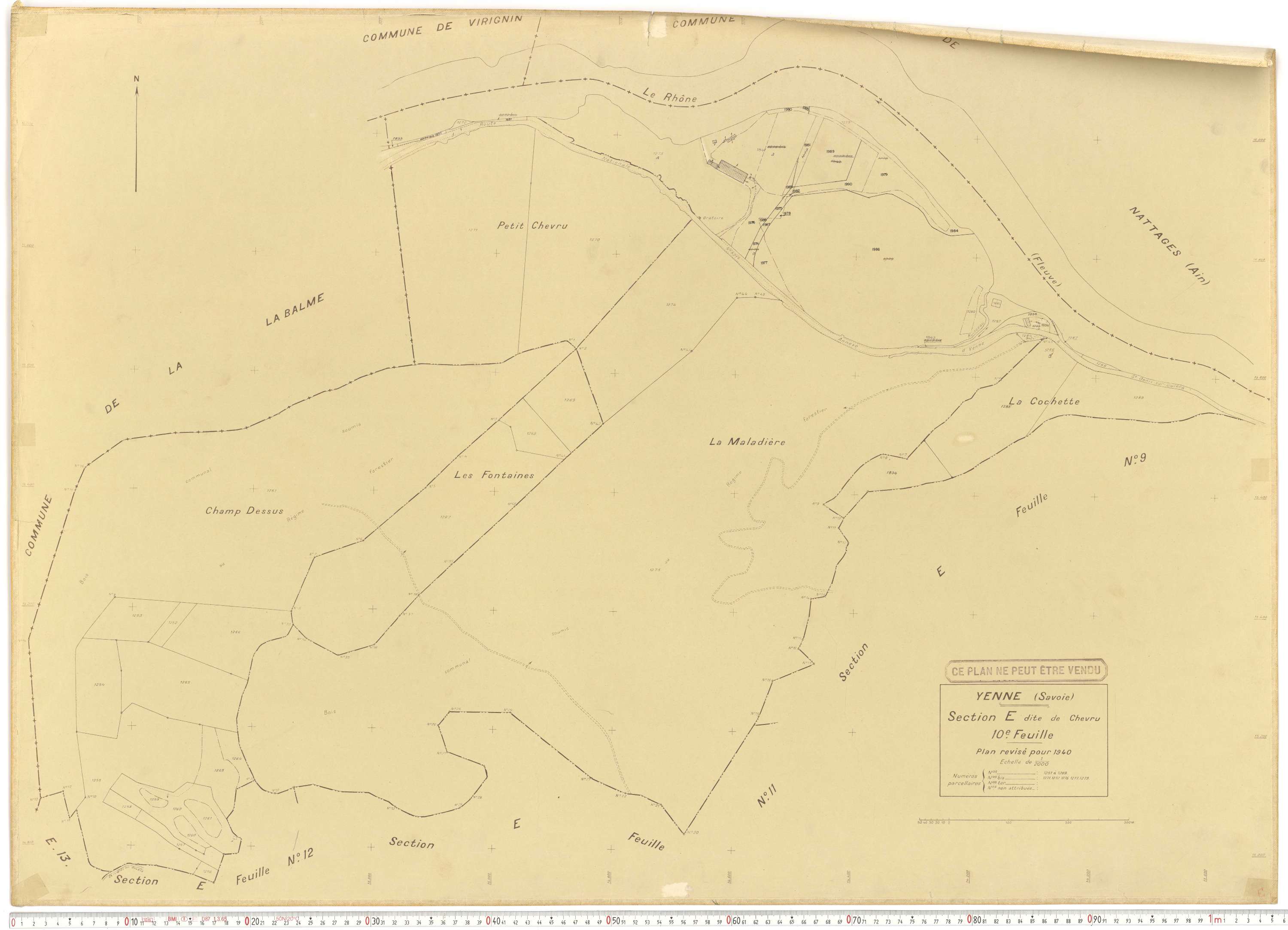 Yenne - Cadastre rénové (1940).