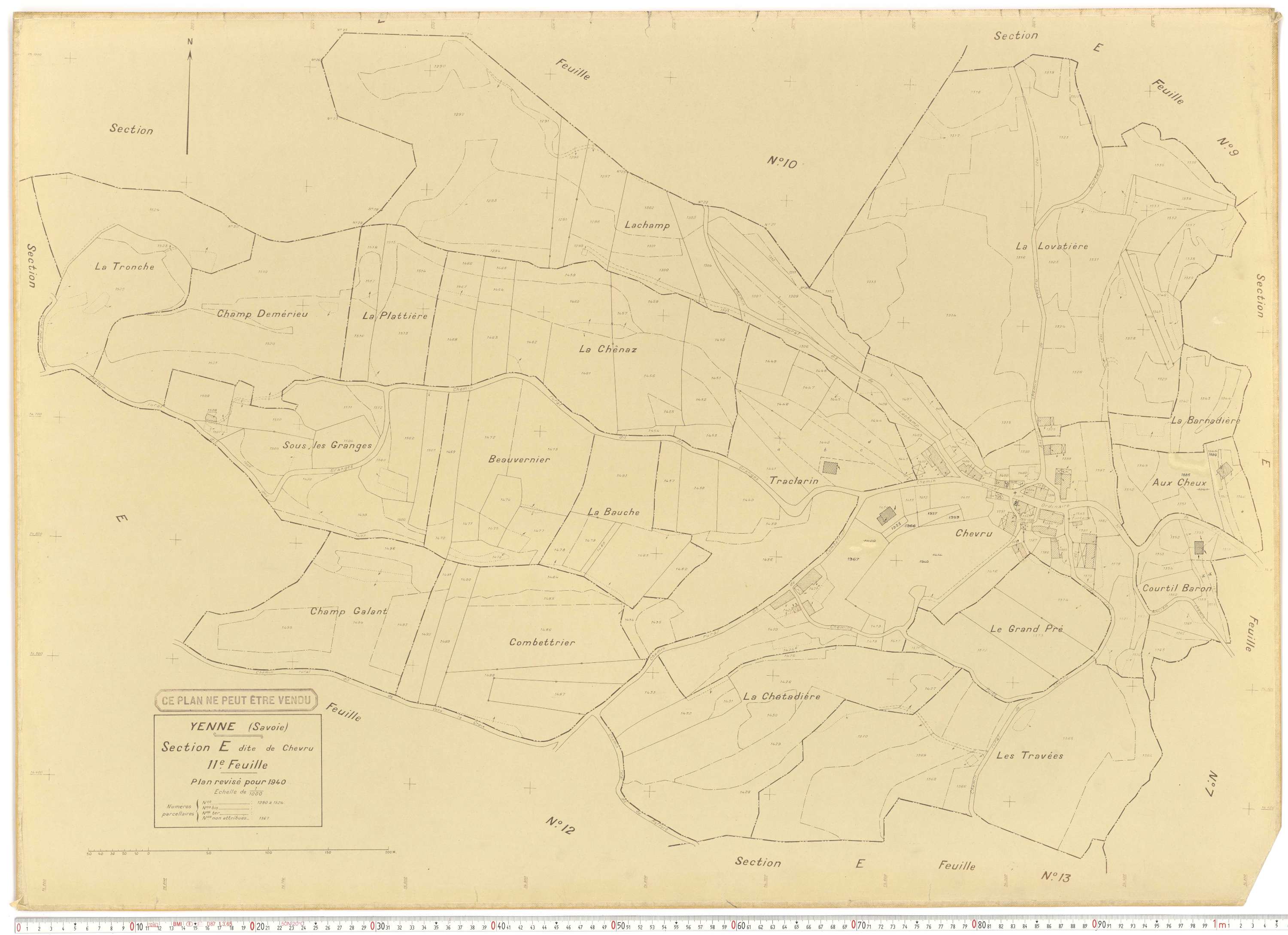 Yenne - Cadastre rénové (1940).
