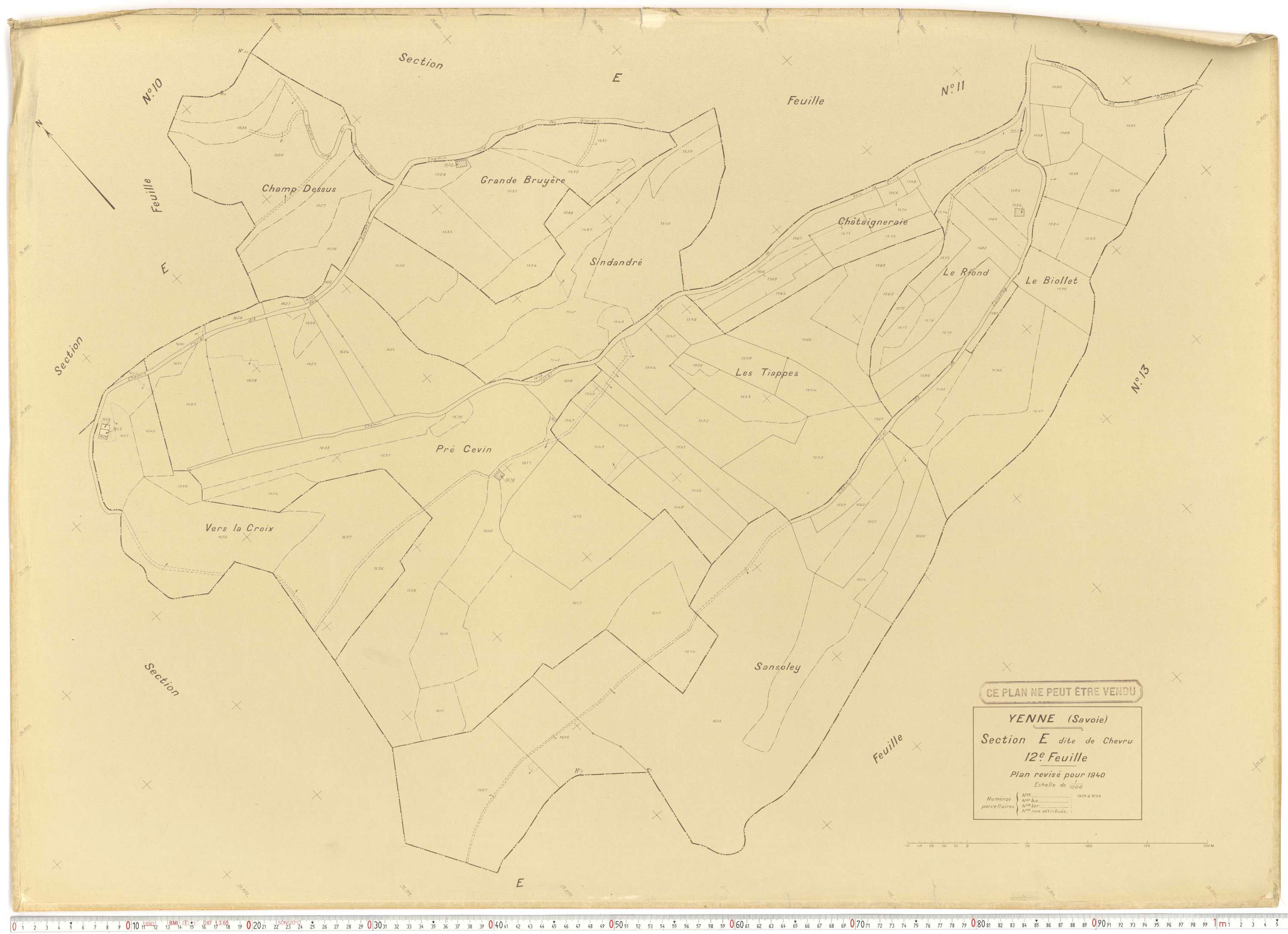 Yenne - Cadastre rénové (1940).