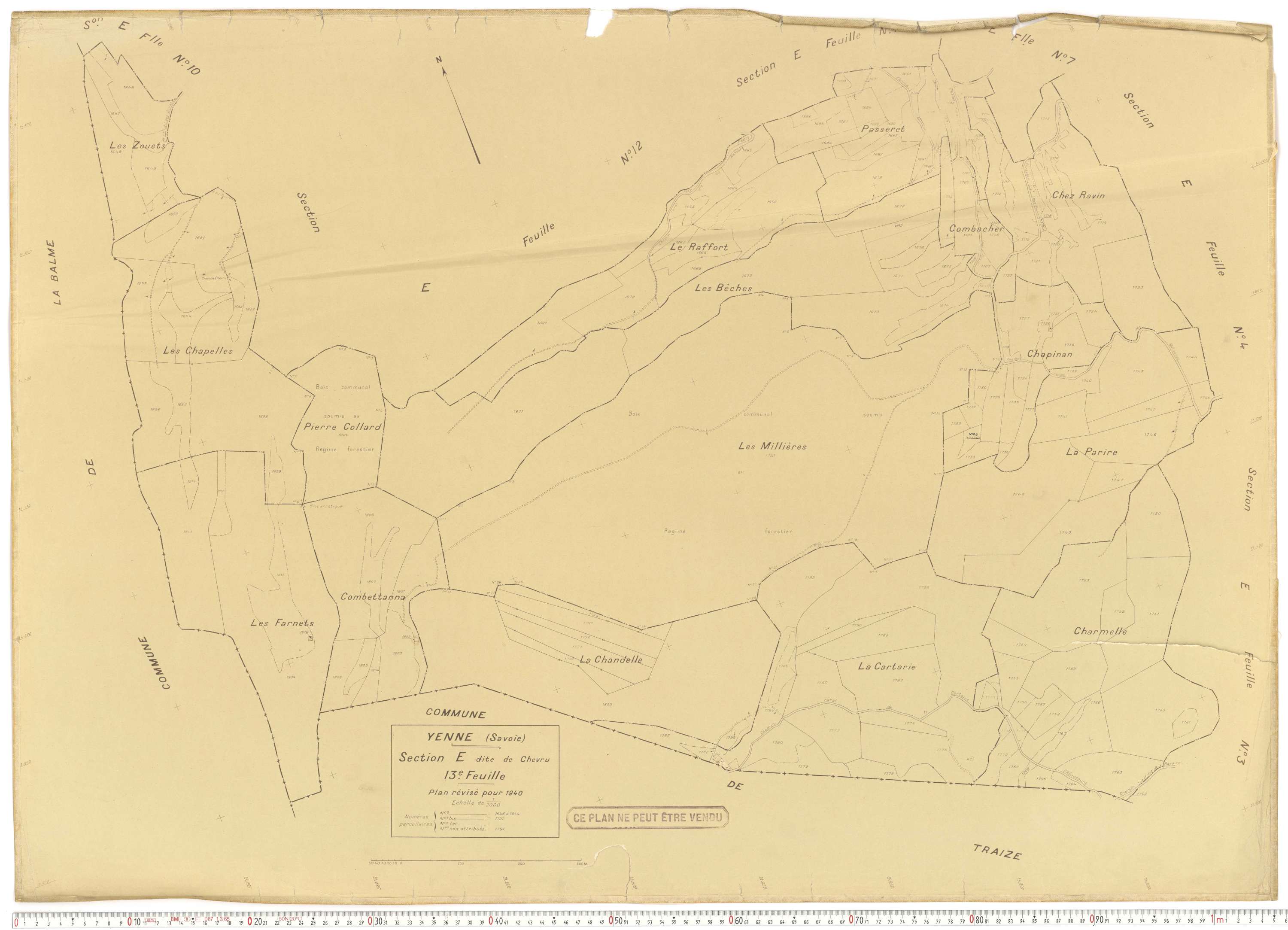 Yenne - Cadastre rénové (1940).