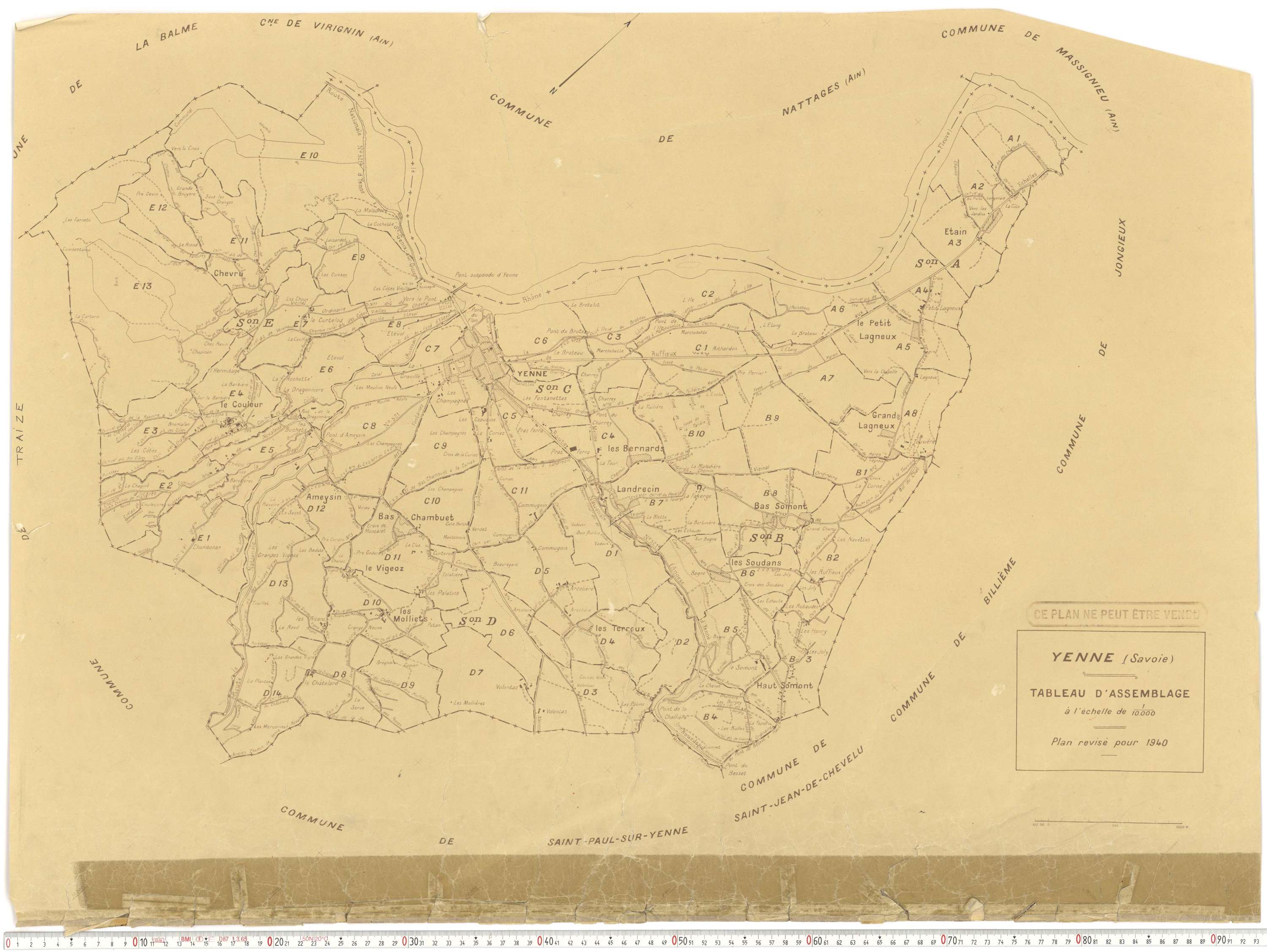 Yenne - Cadastre rénové (1940).