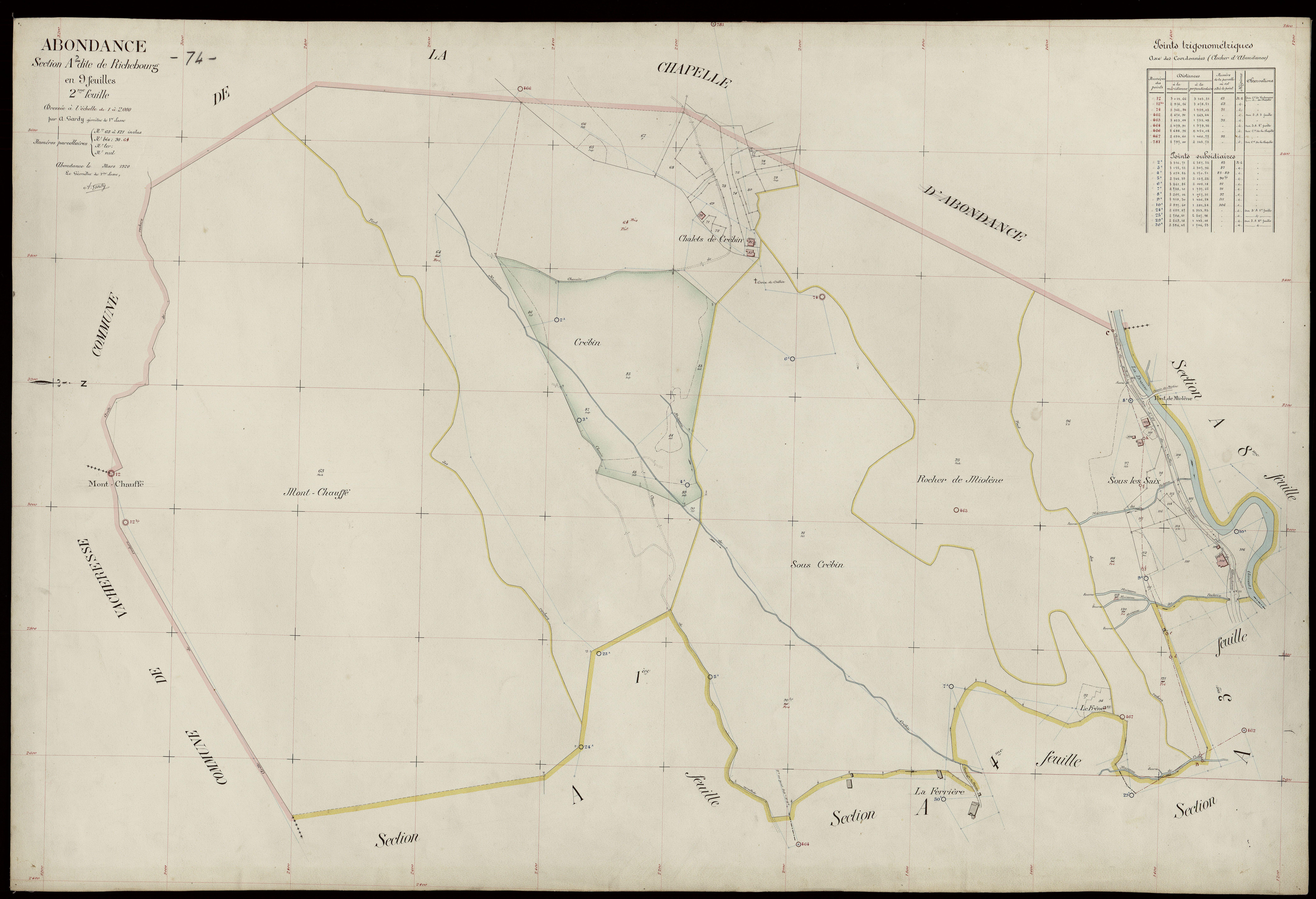 3 P 3 2084 - Feuille n° 3, parcelles n° 122 à 331 - mars 1920