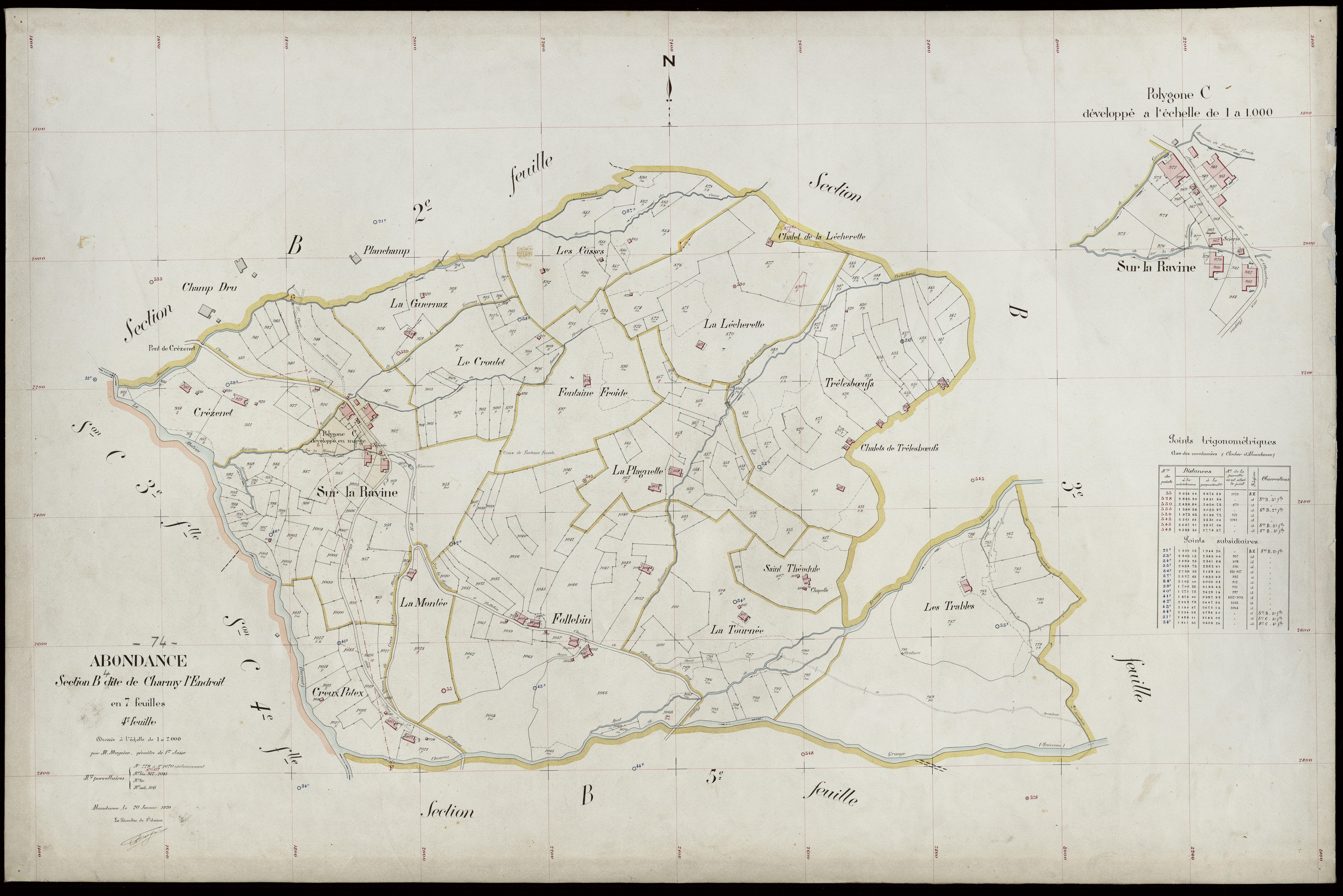 3 P 3 2095 - Feuille n° 5, parcelles n° 1071 à 1458 - 20 janvier 1920
